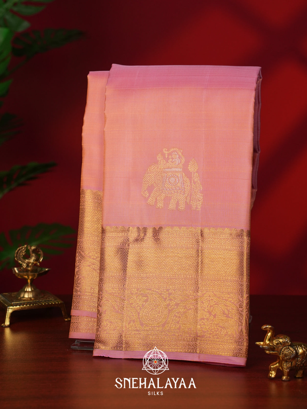 Mauve Pink Kanjivaram Silk Saree