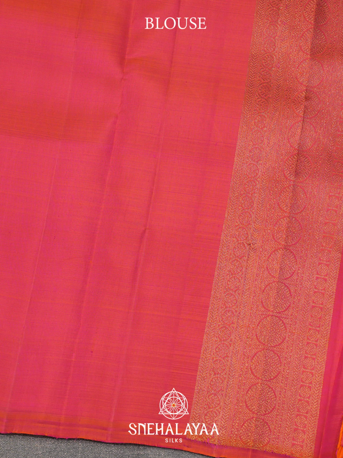 Coral Orange Kanjivaram Silk Saree