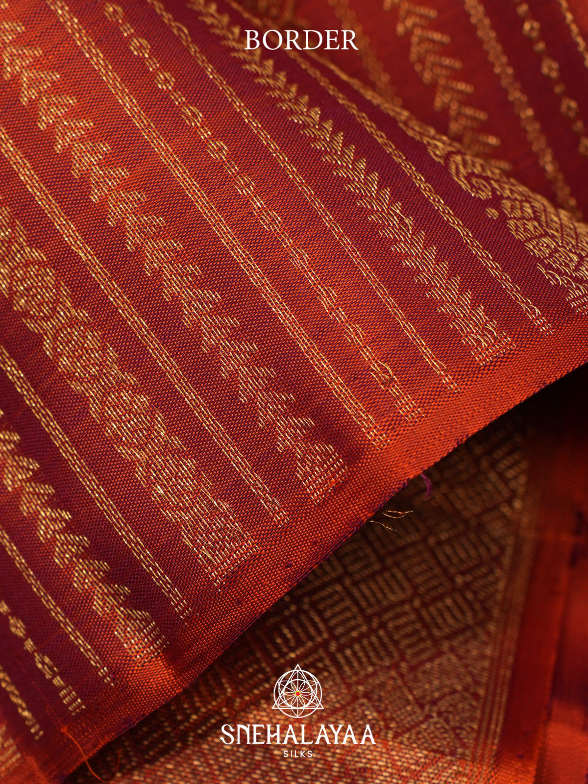 Burnt Orange Kanjivaram Silk Saree