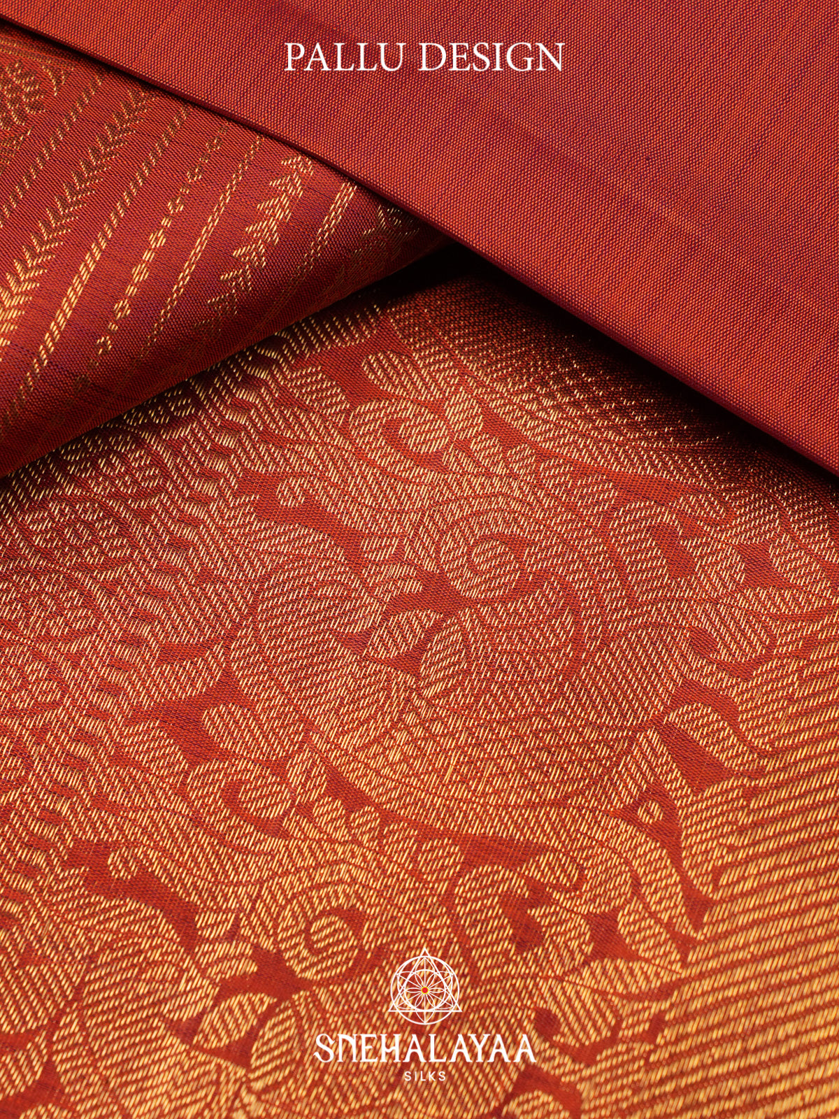 Burnt Orange Kanjivaram Silk Saree
