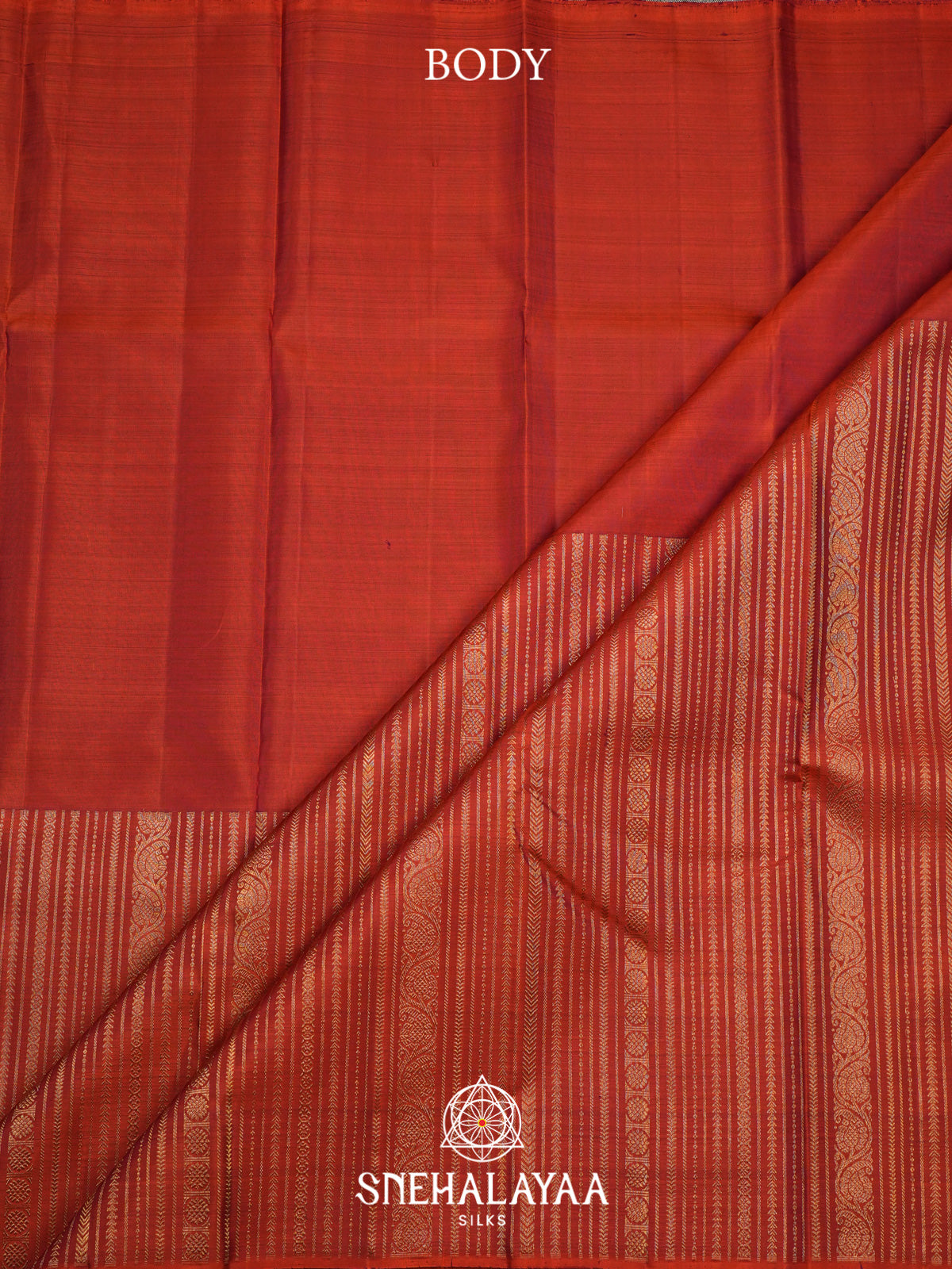 Burnt Orange Kanjivaram Silk Saree