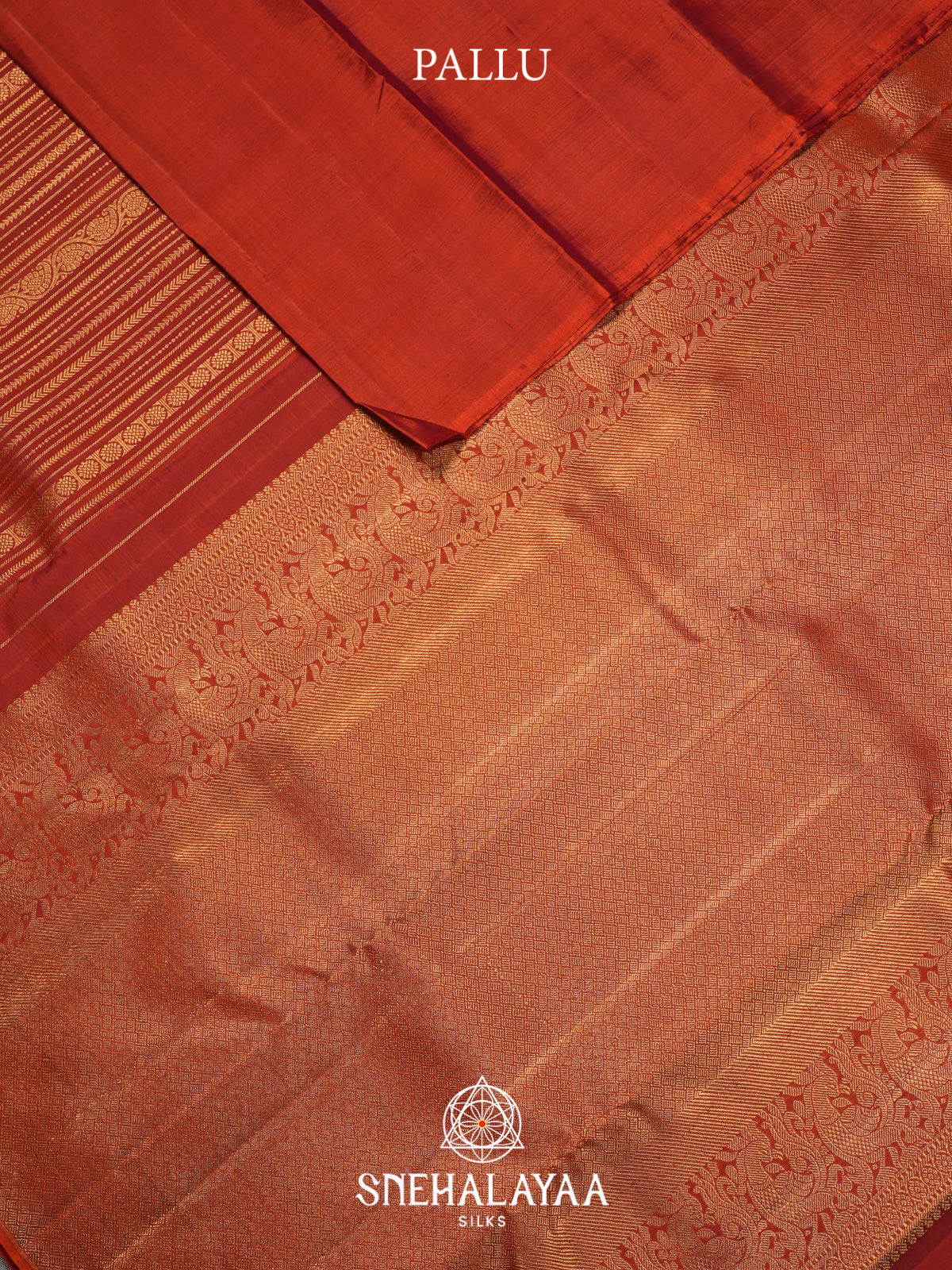 Burnt Orange Kanjivaram Silk Saree