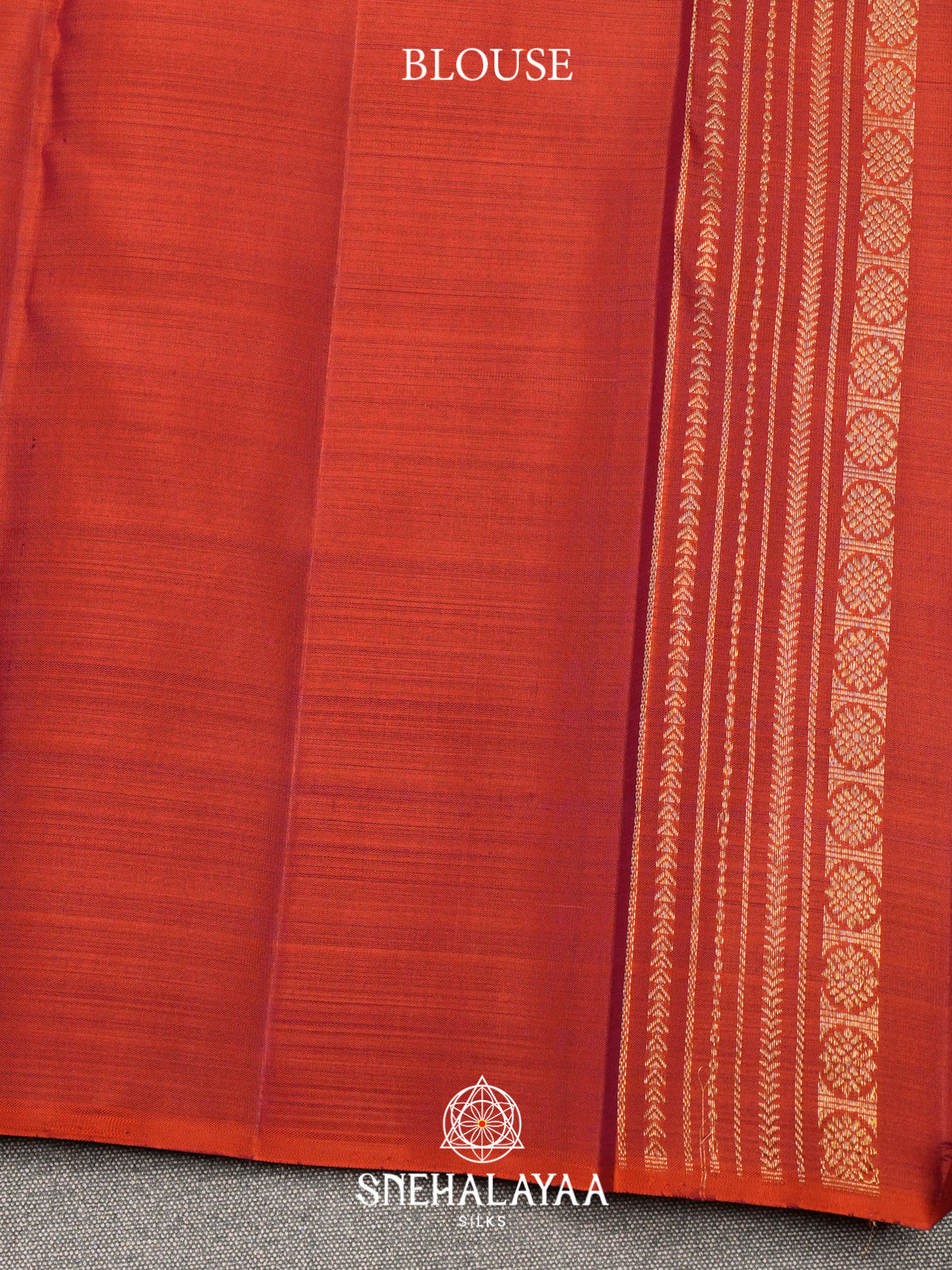 Burnt Orange Kanjivaram Silk Saree