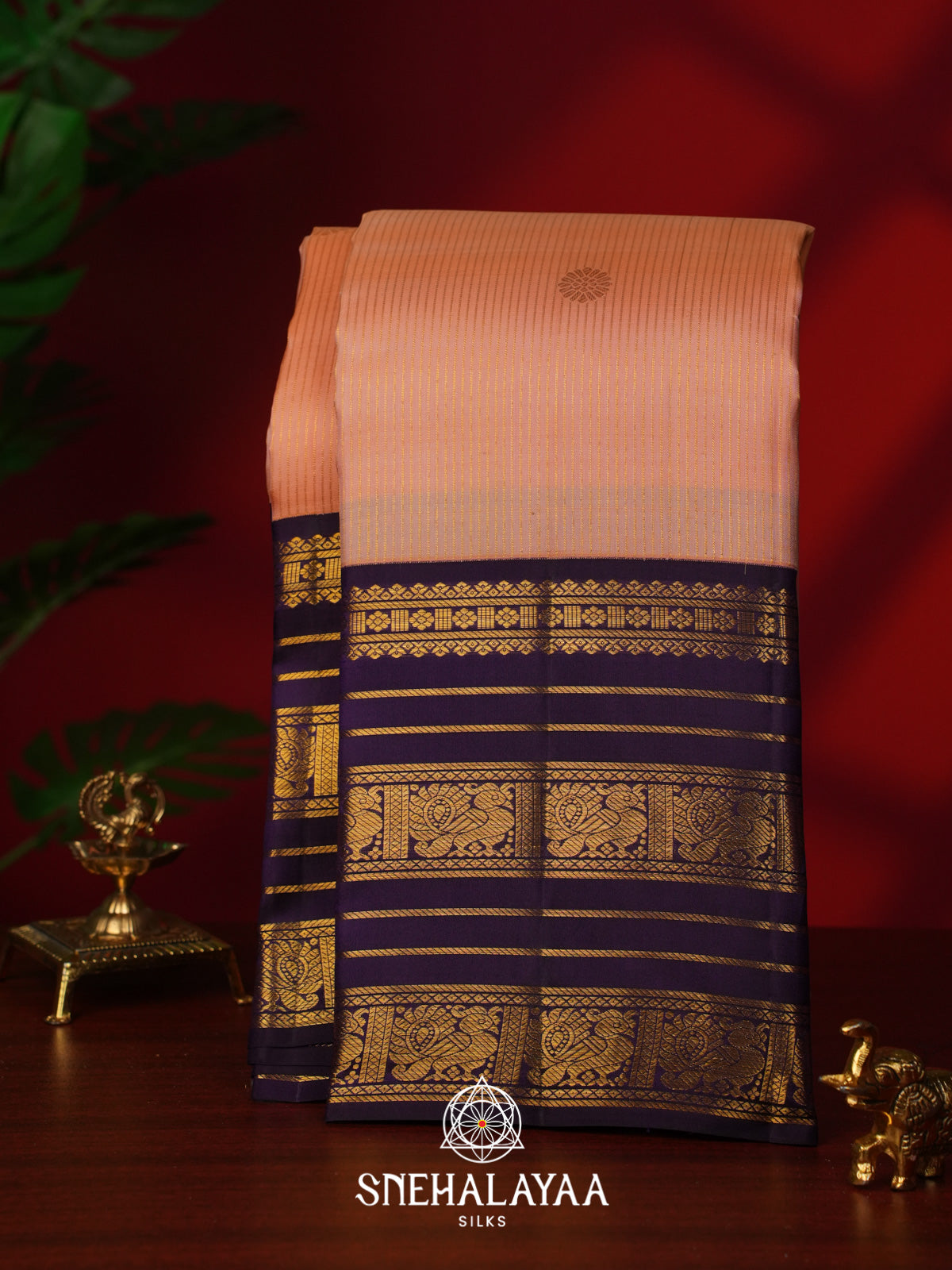 Peach Kanjivaram Silk Saree