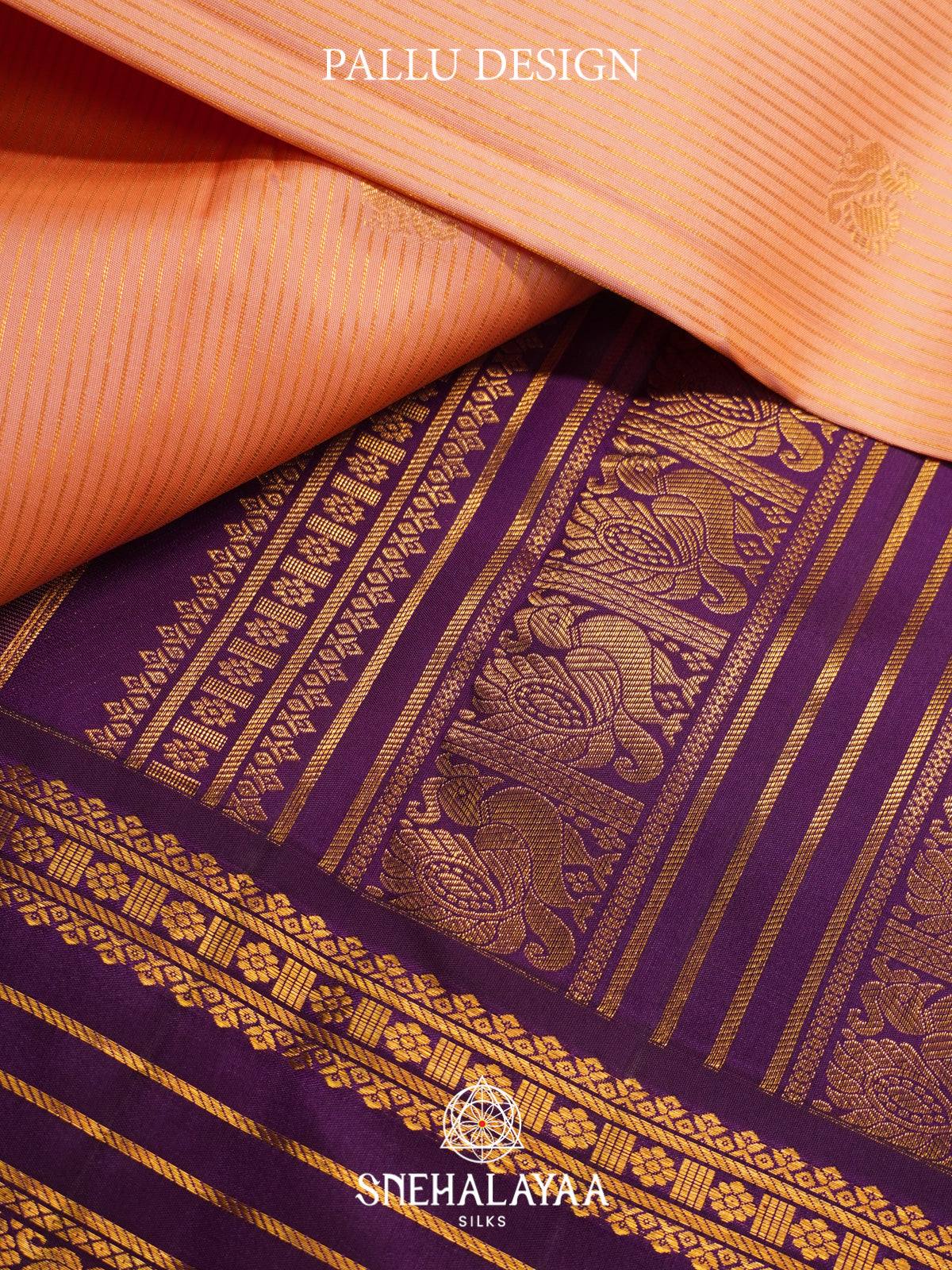 Peach Kanjivaram Silk Saree