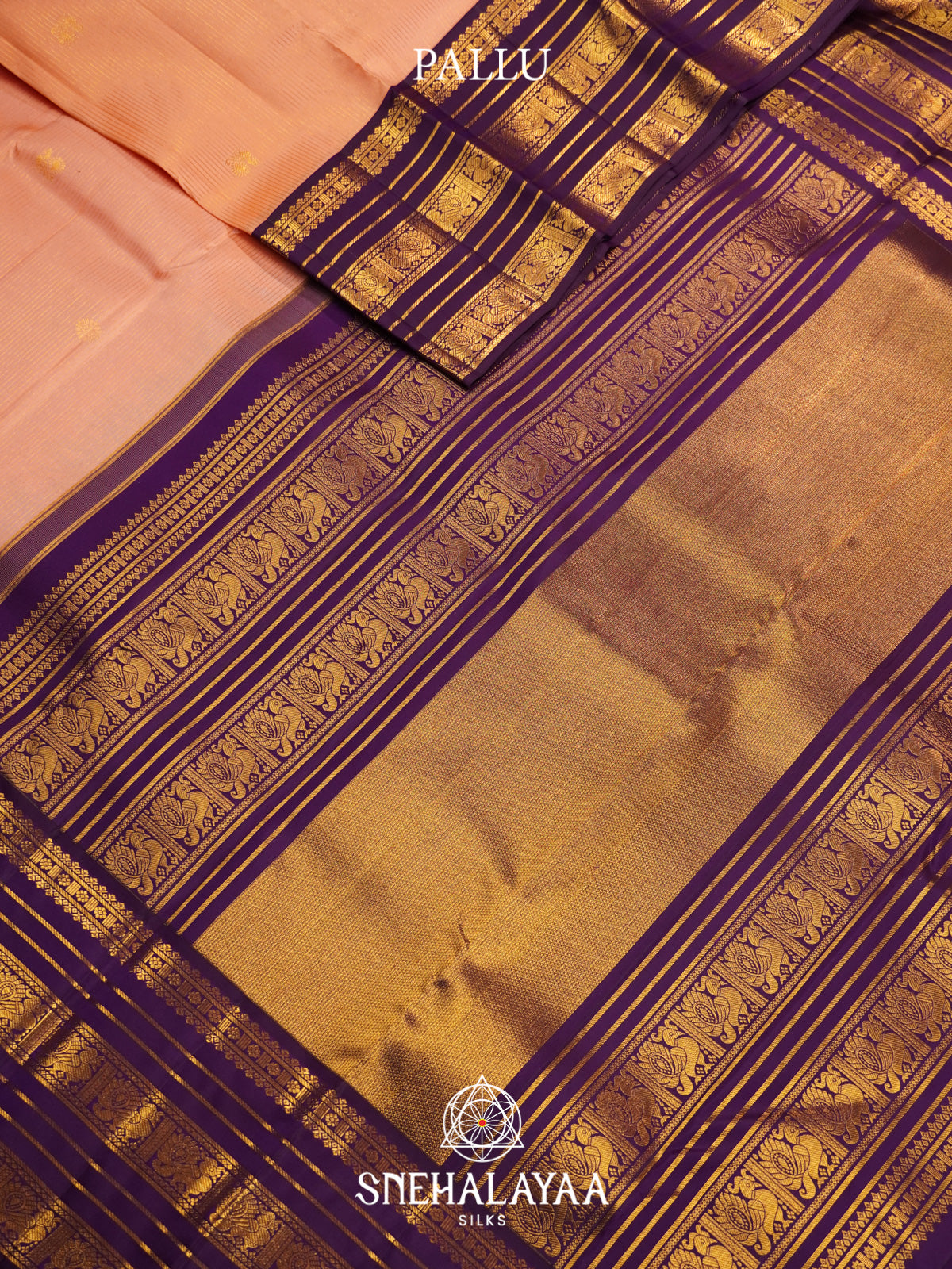 Peach Kanjivaram Silk Saree