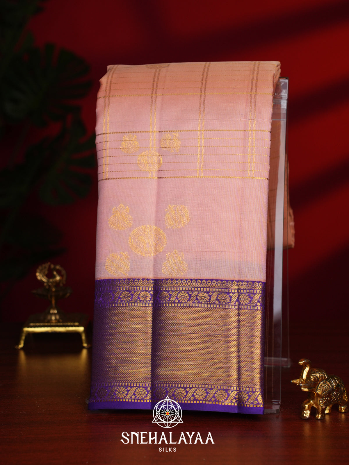 Pale Pink Kanjivaram Silk Saree
