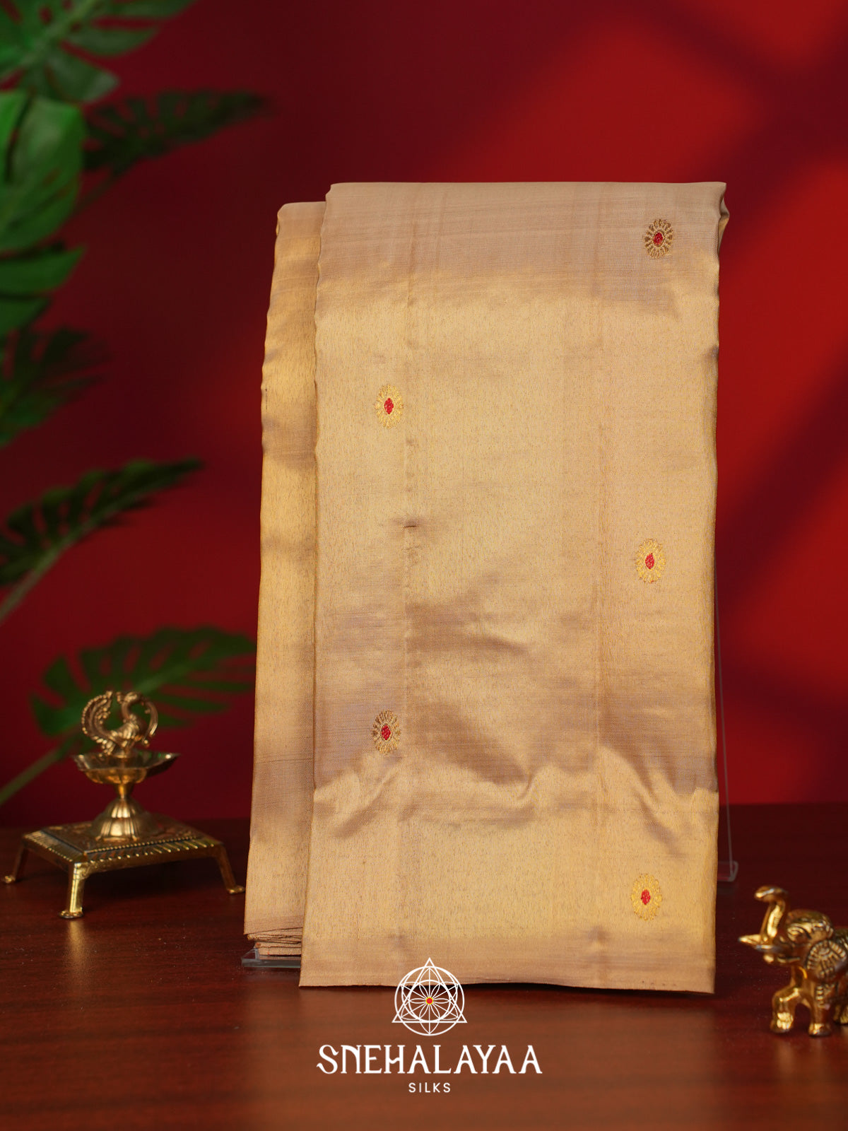 Golden Kanjivaram Silk Saree