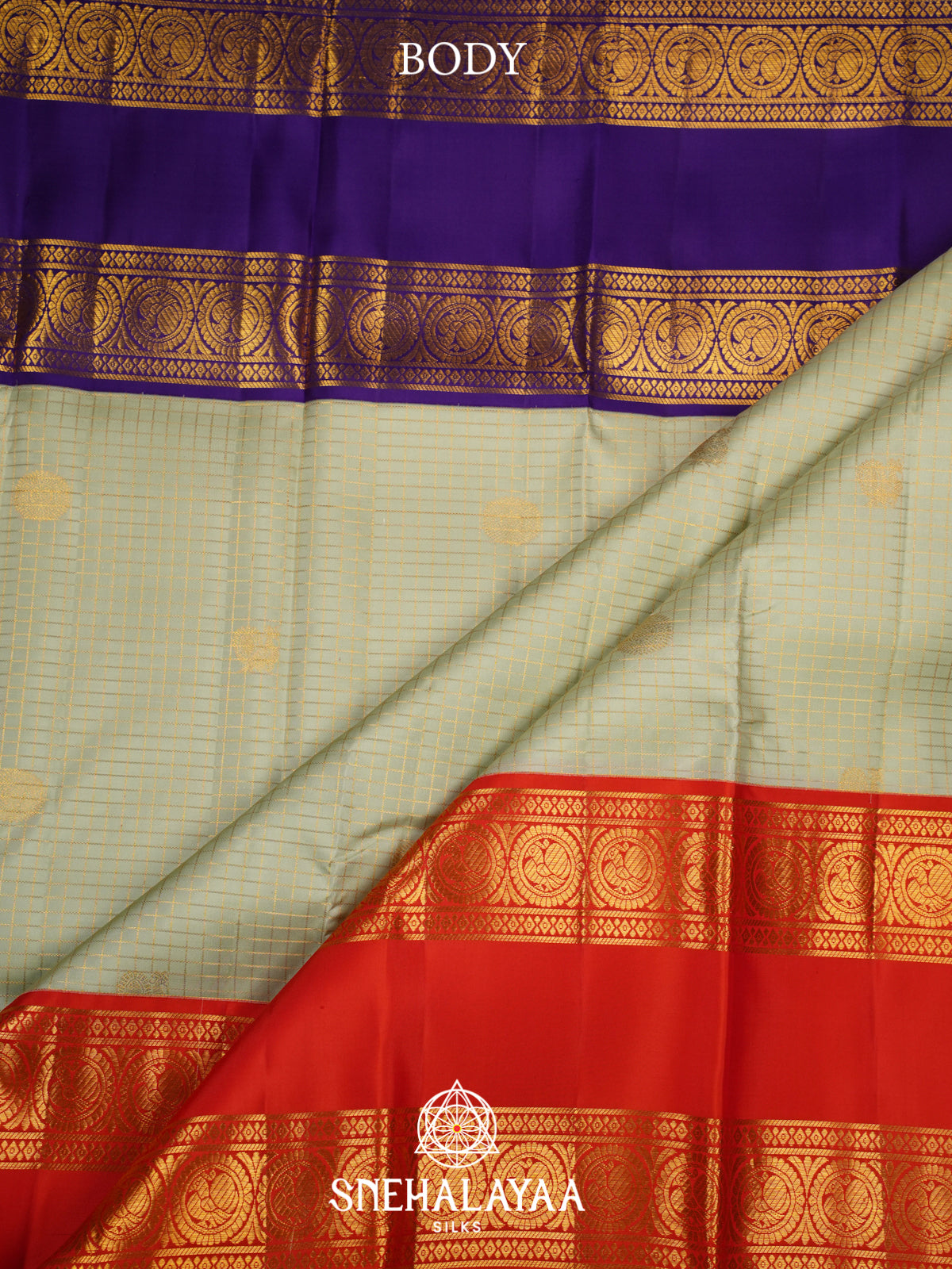 Cream Kanjivaram Silk Saree