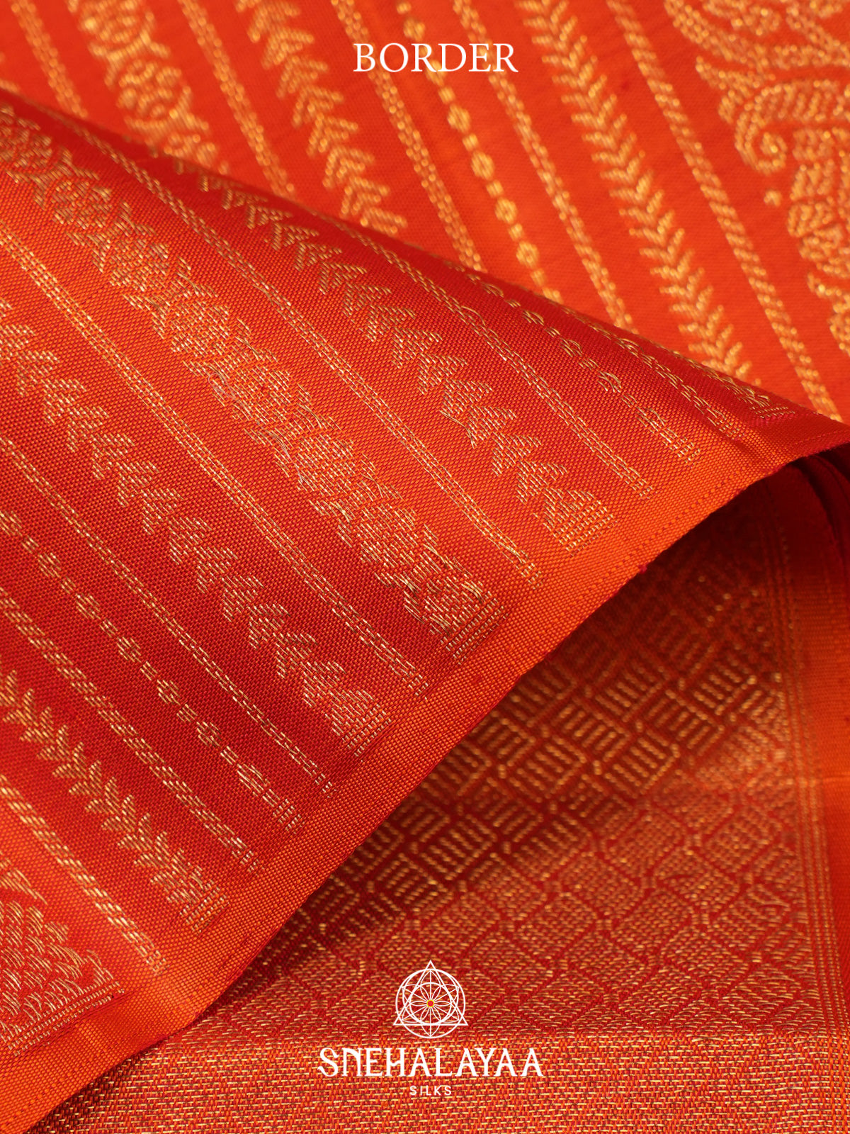 Rust Orange Kanjivaram Silk Saree