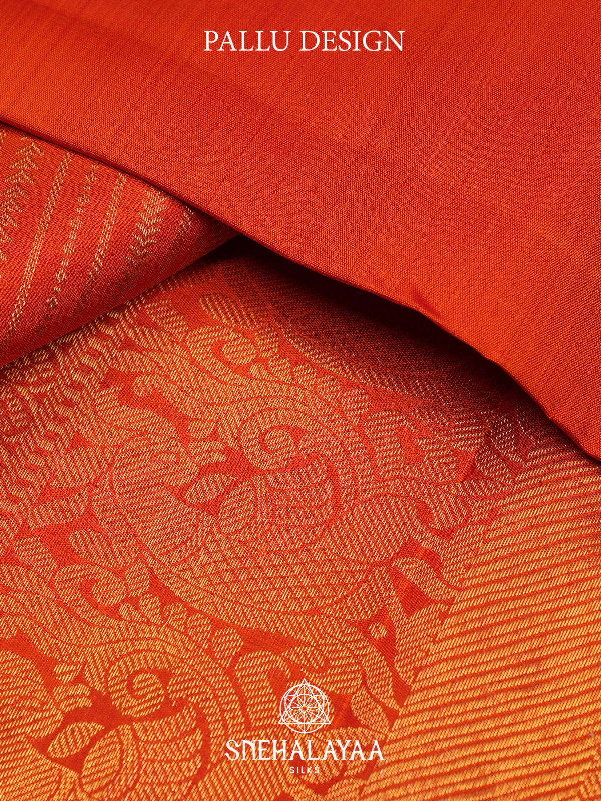 Rust Orange Kanjivaram Silk Saree