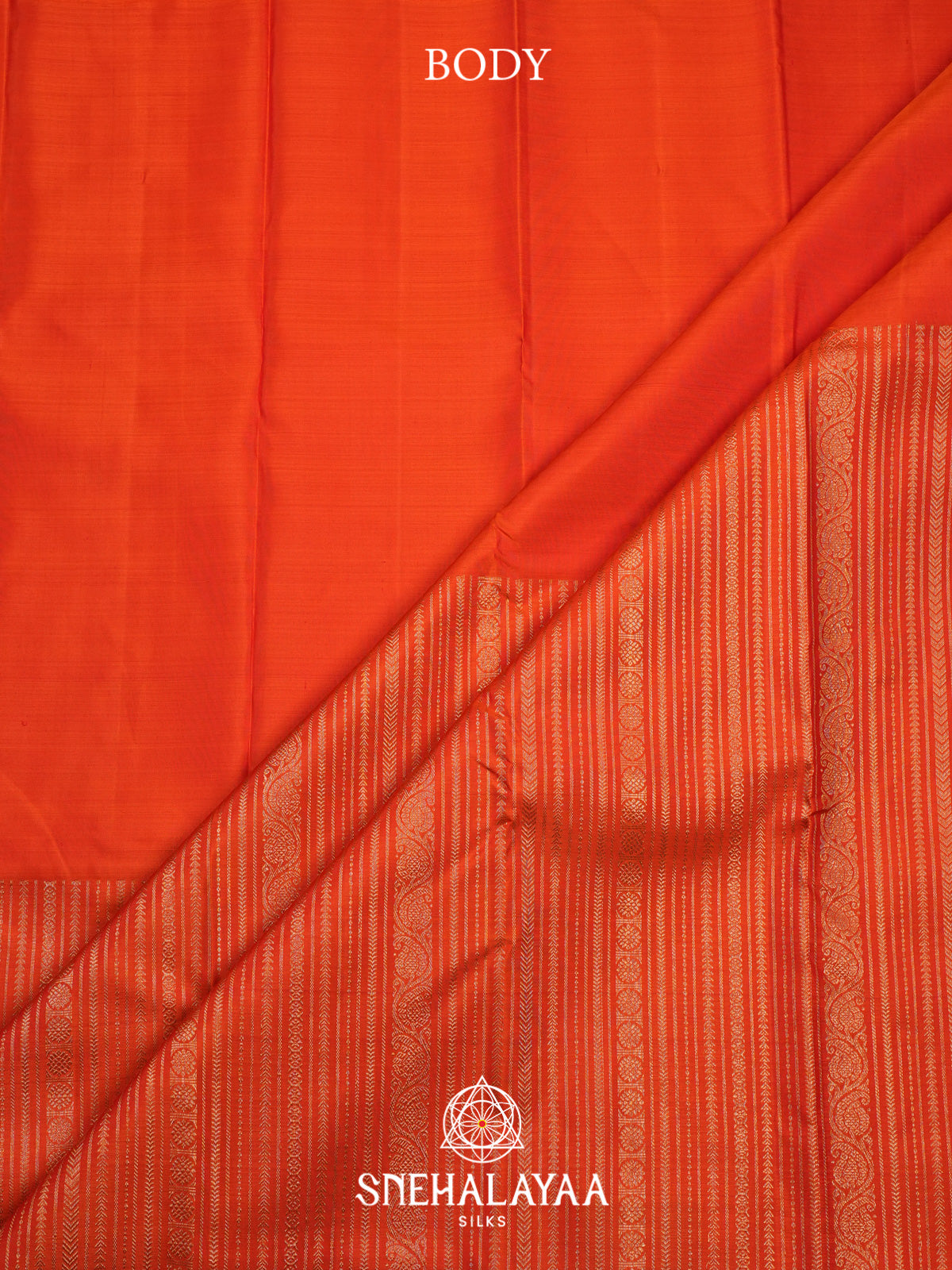 Rust Orange Kanjivaram Silk Saree
