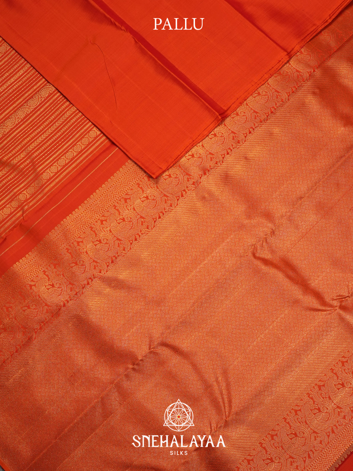 Rust Orange Kanjivaram Silk Saree
