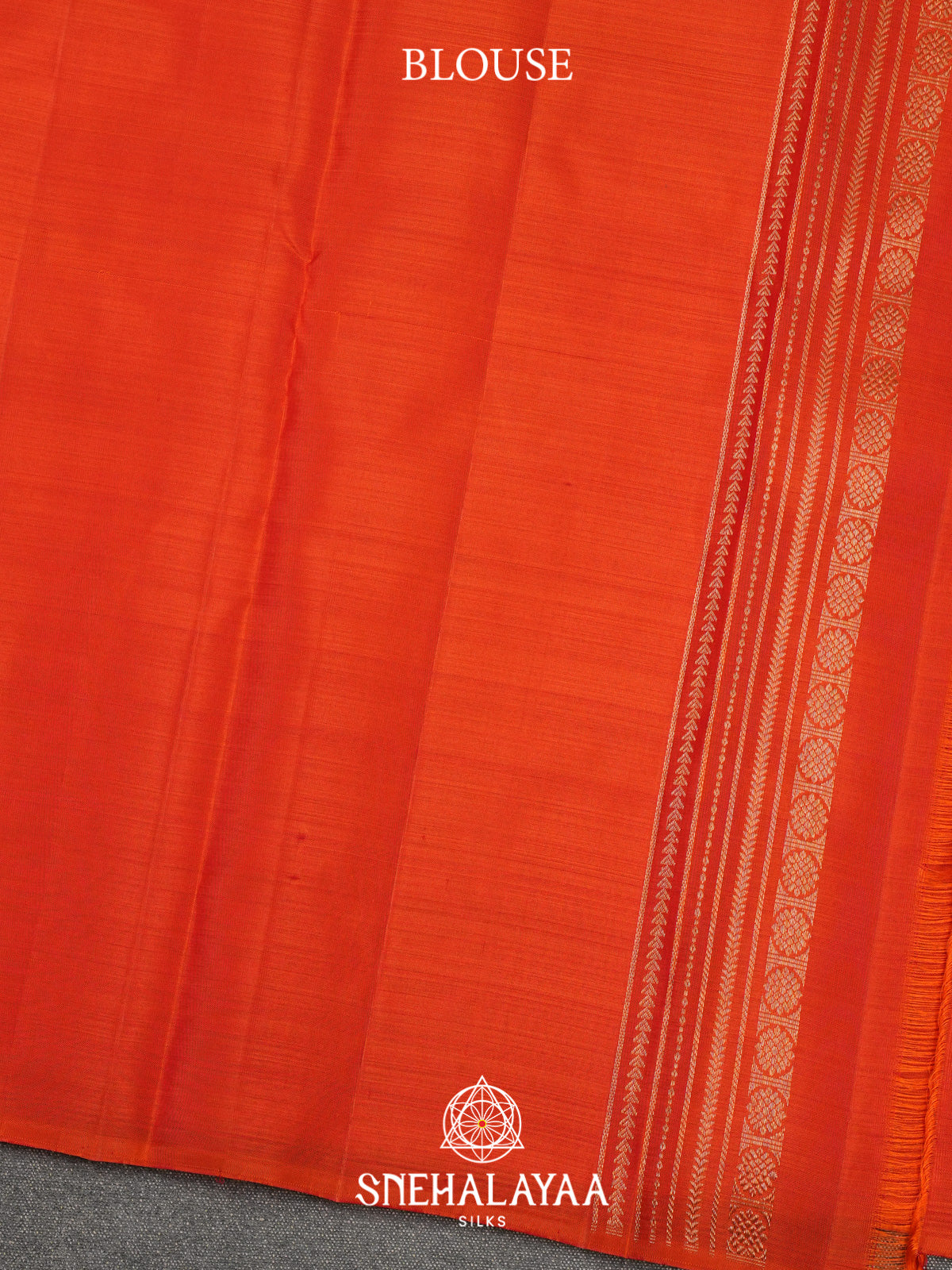 Rust Orange Kanjivaram Silk Saree