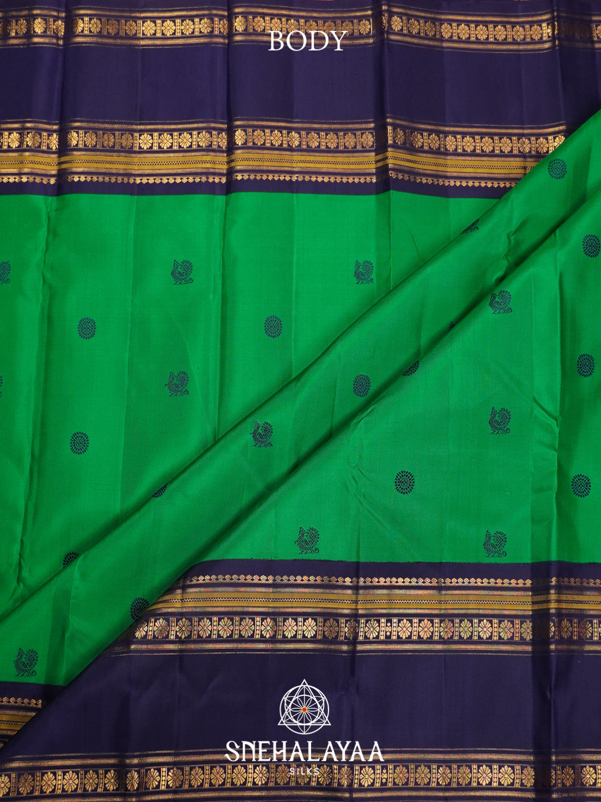 Parrot Green Kanjivaram Silk Saree
