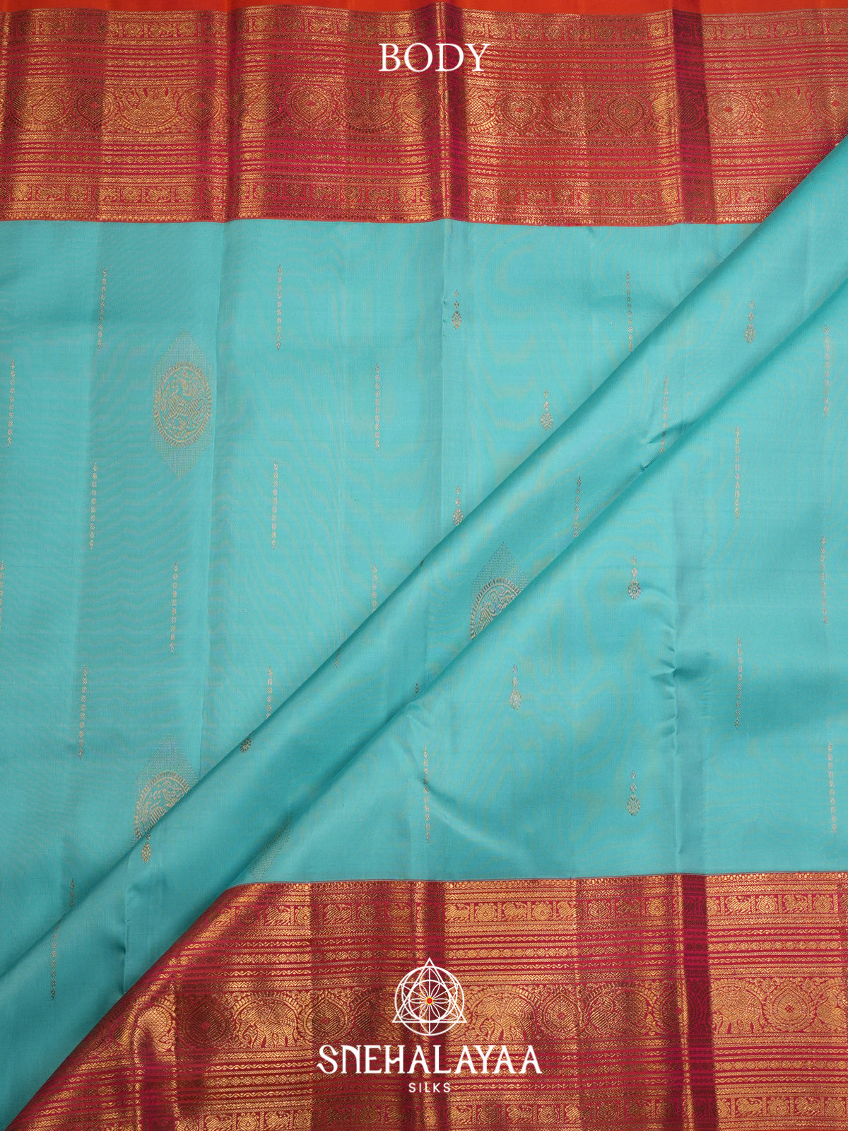 Ice Blue Kanjivaram Silk Saree