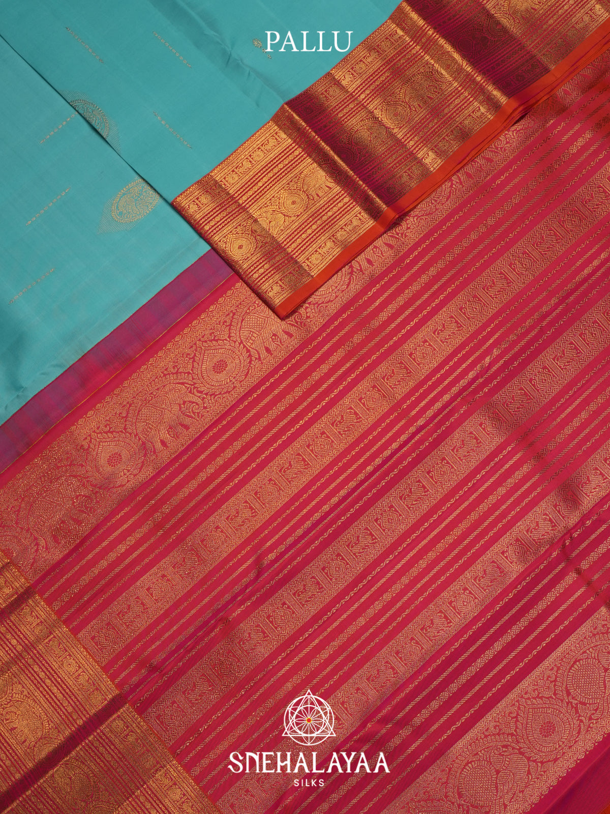 Ice Blue Kanjivaram Silk Saree