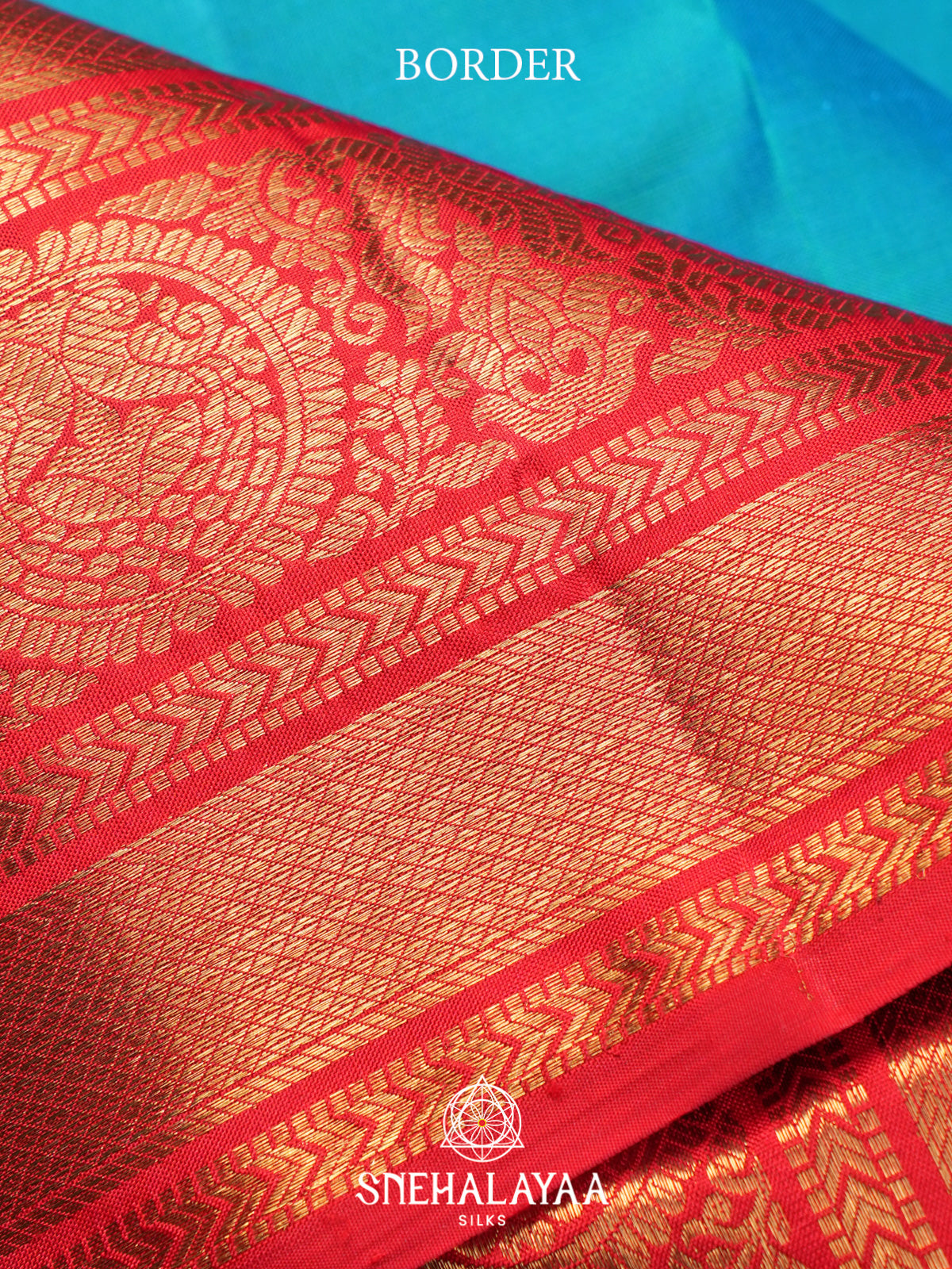 Aqua Blue Kanjivaram Silk Saree