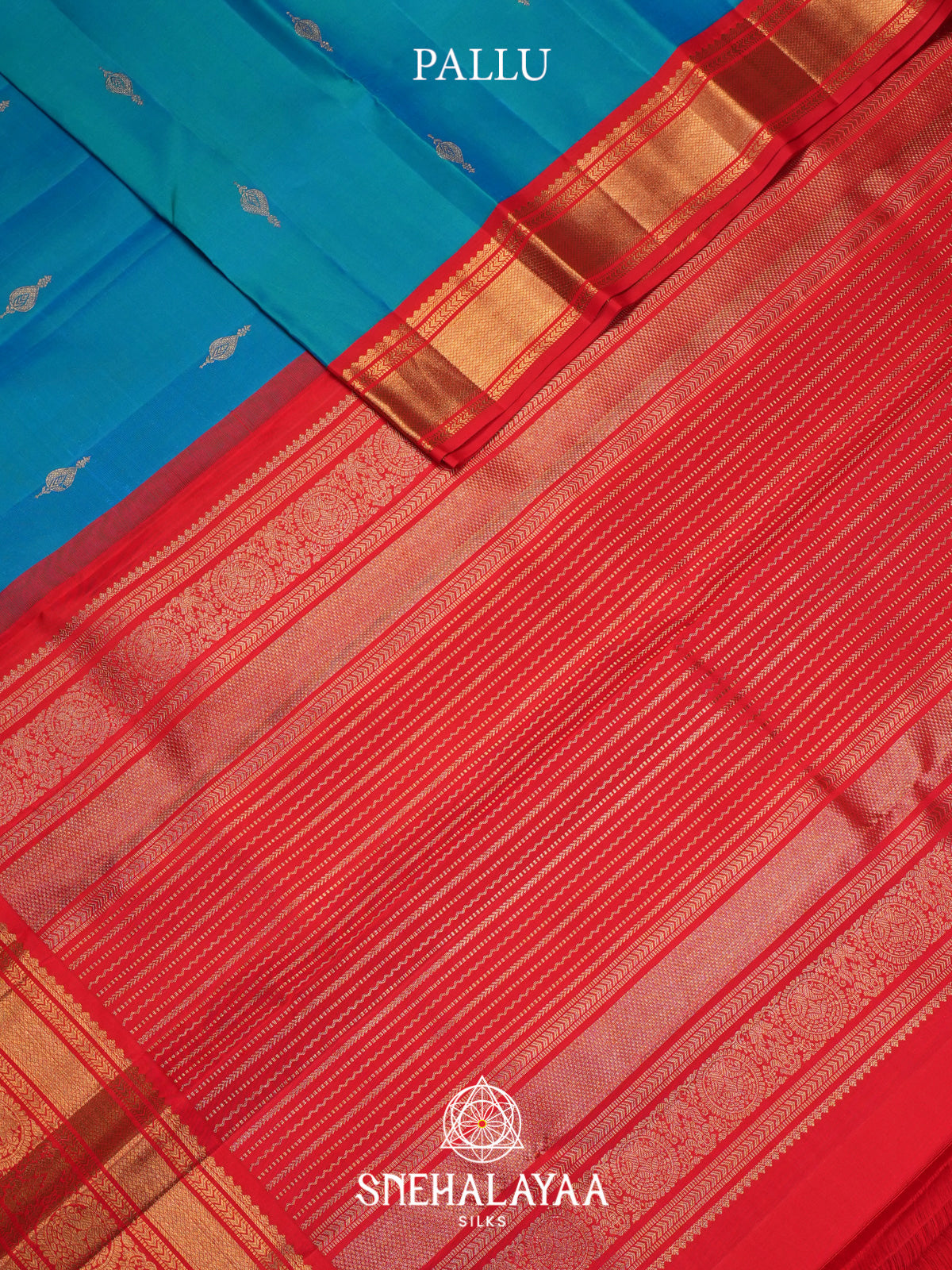 Aqua Blue Kanjivaram Silk Saree