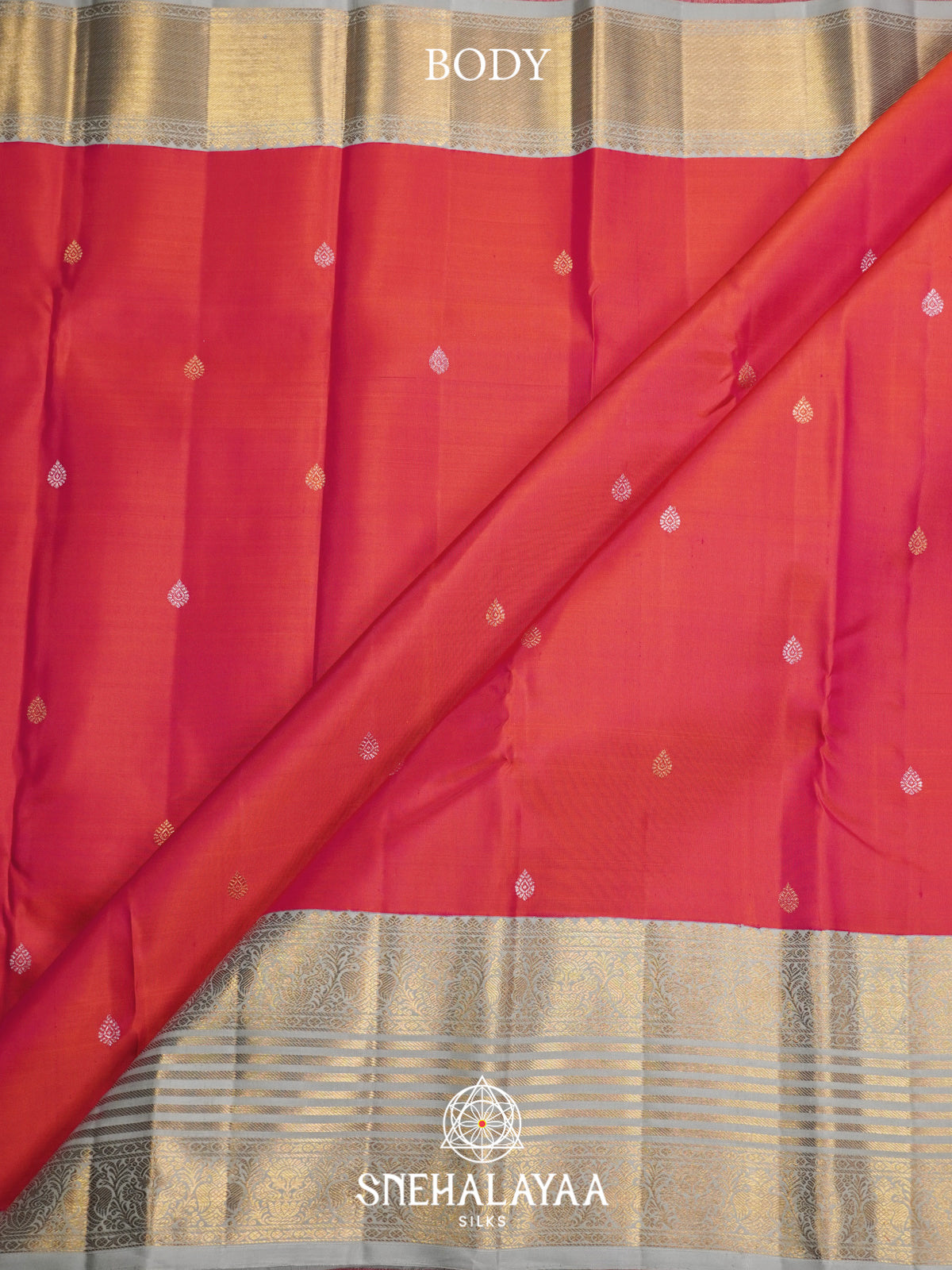 Ruby Red Kanjivaram Silk Saree