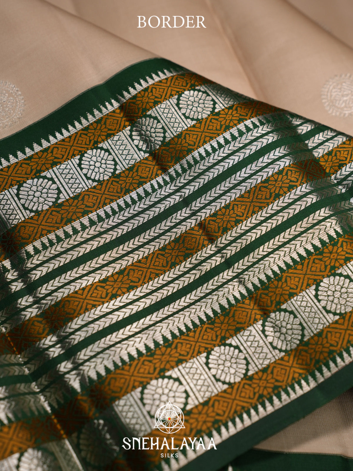 Beige Kanjivaram Silk Saree