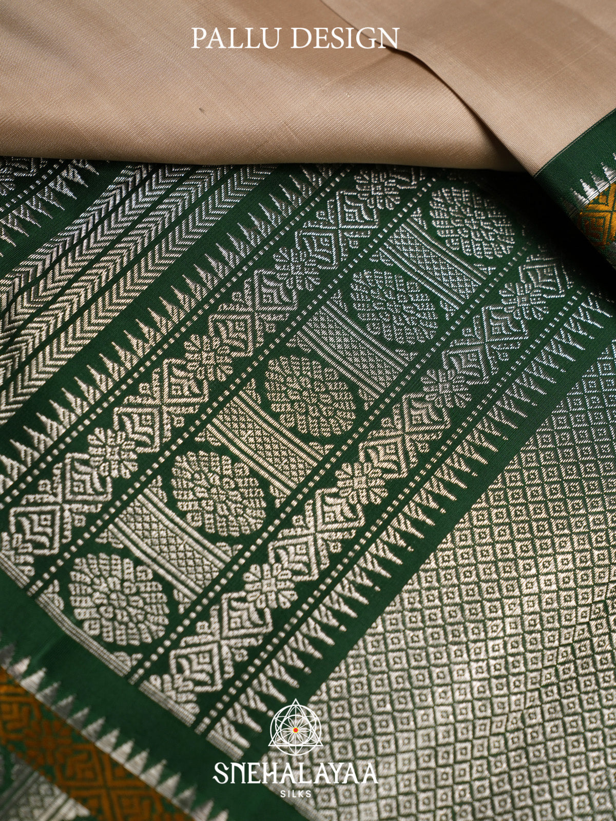 Beige Kanjivaram Silk Saree
