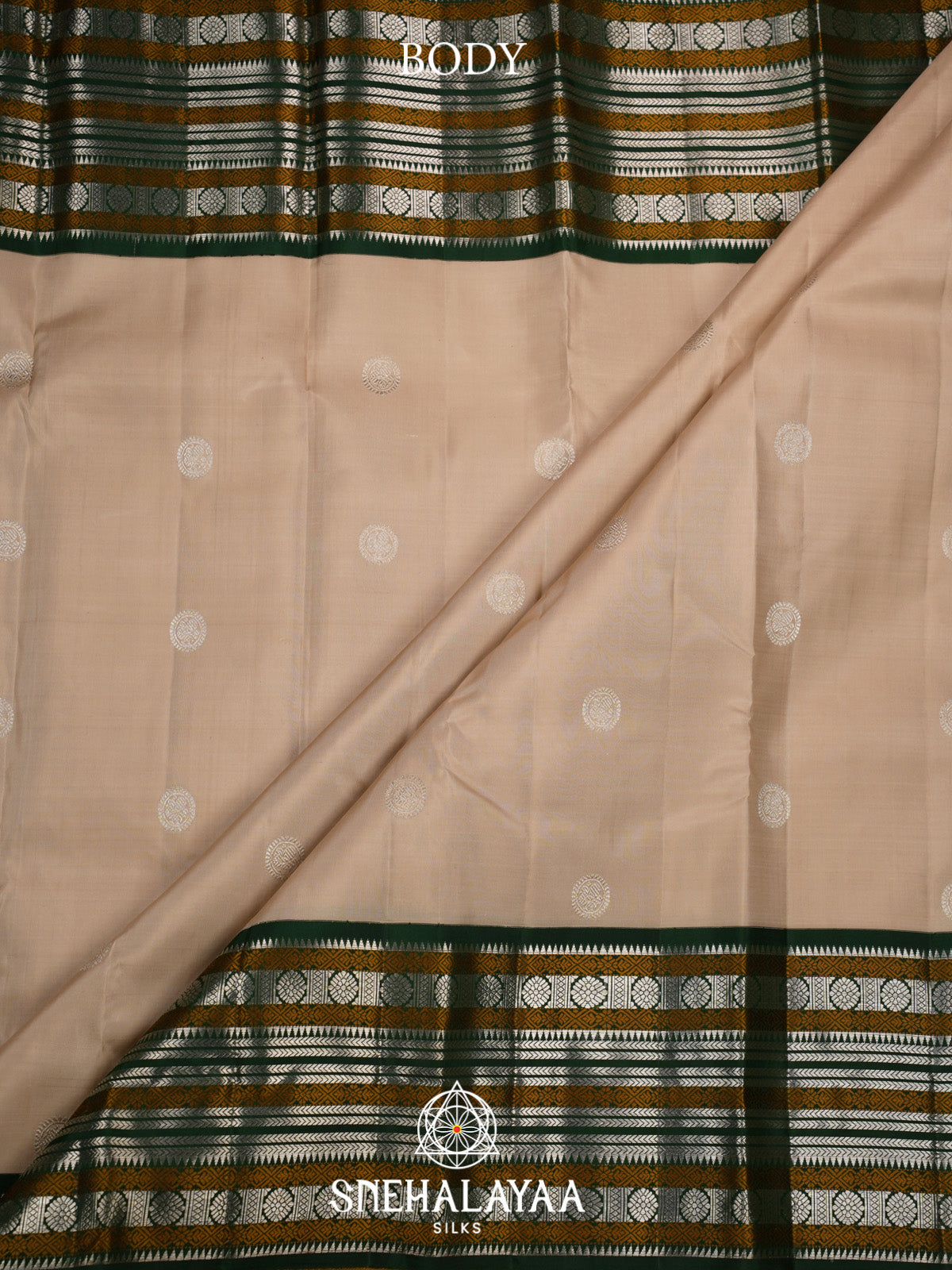 Beige Kanjivaram Silk Saree
