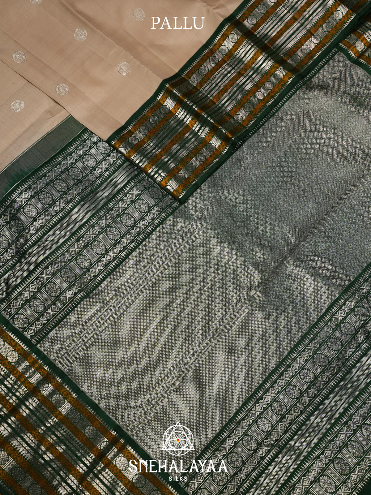 Beige Kanjivaram Silk Saree