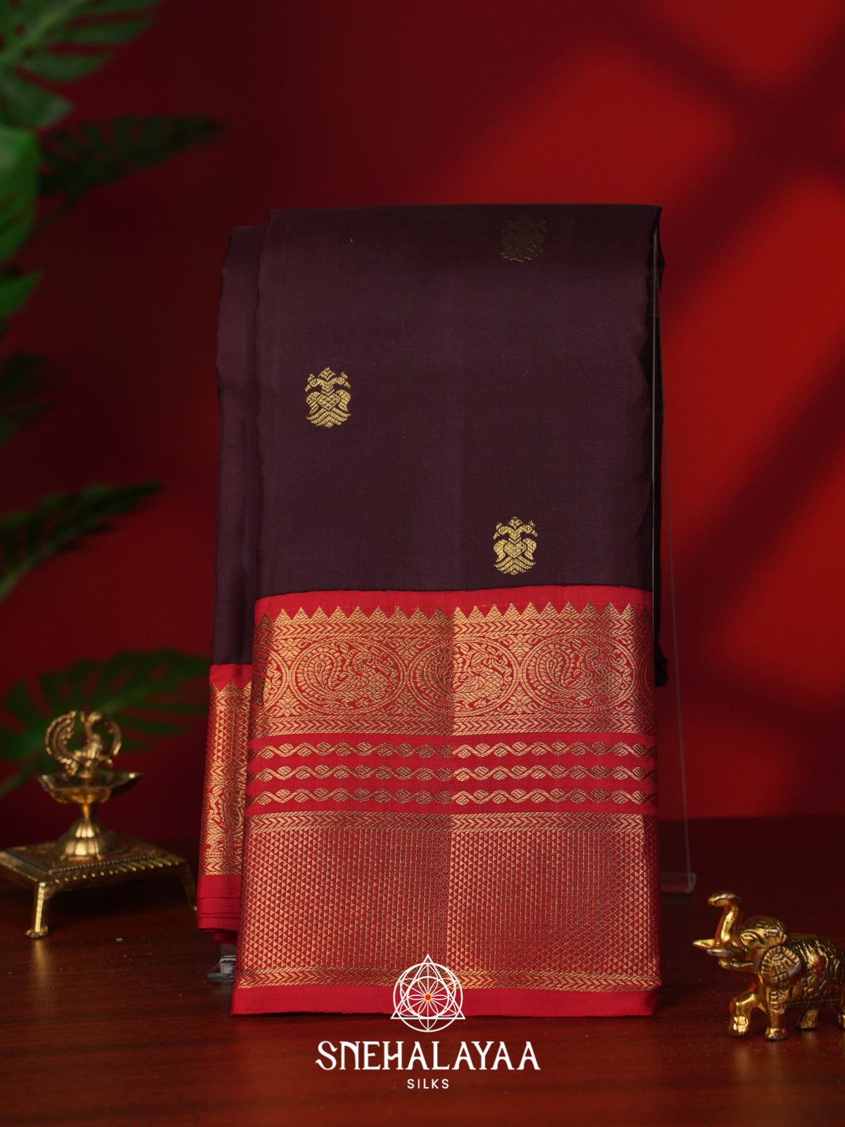 Maroon Kanjivaram Silk Saree