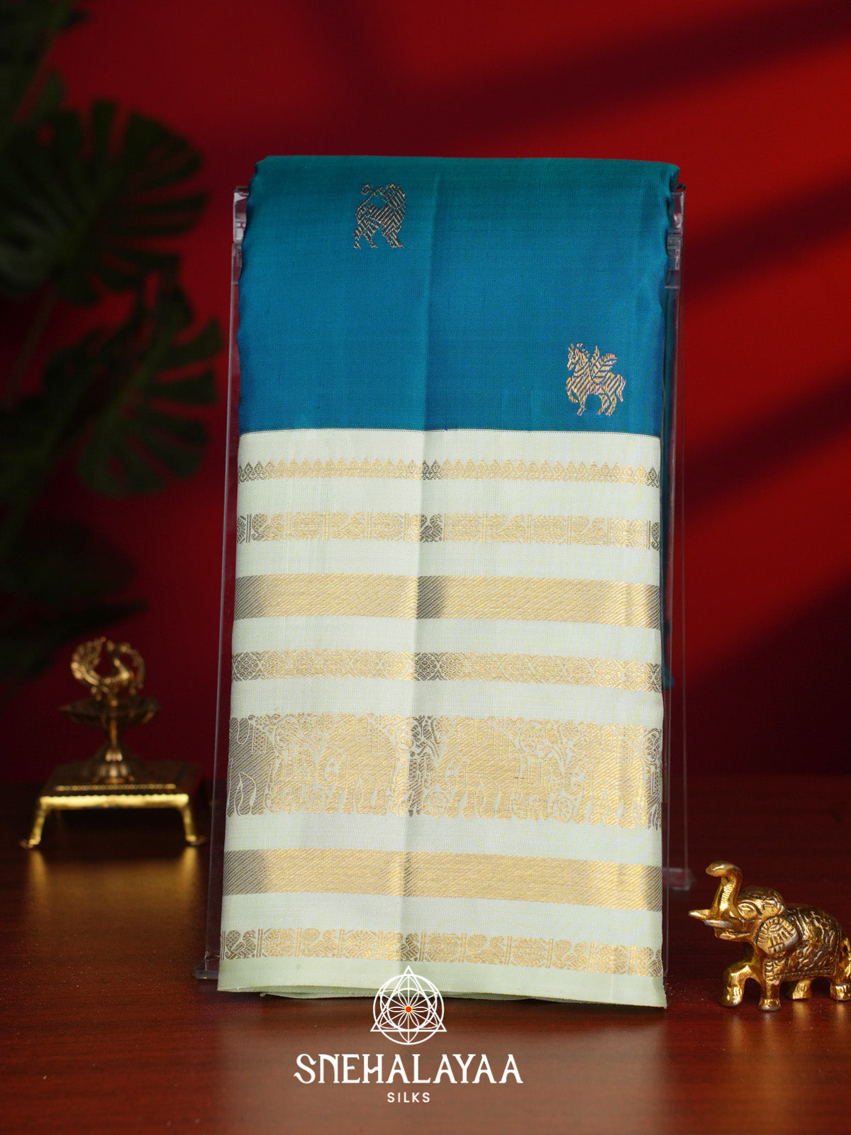 Sky Blue Kanjivaram Silk Saree