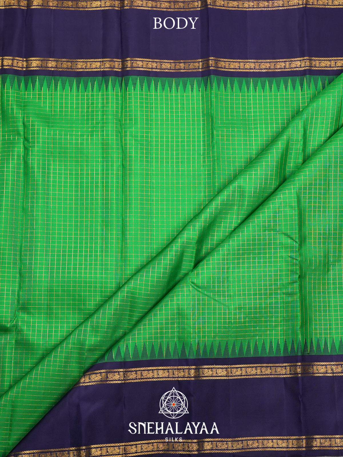 Parrot Green Kanjivaram Silk Saree
