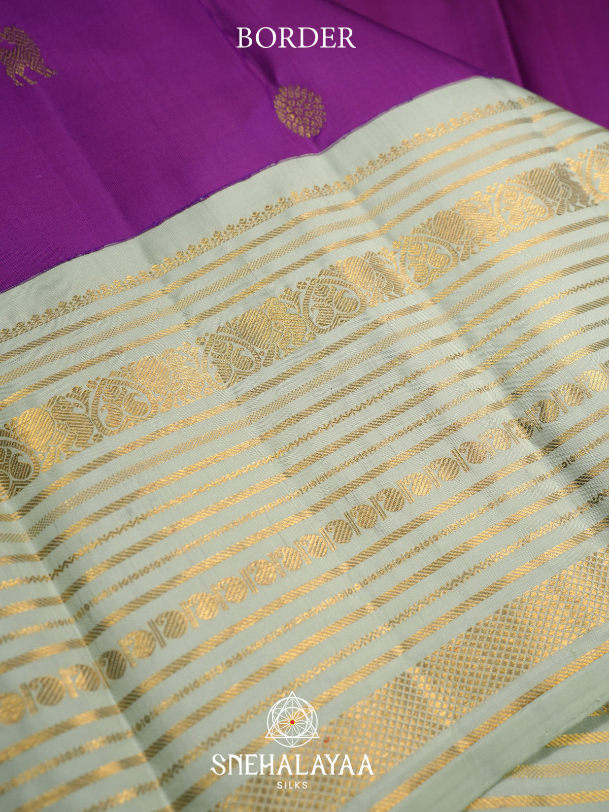 Meganta Purple Kanjivaram Silk Saree