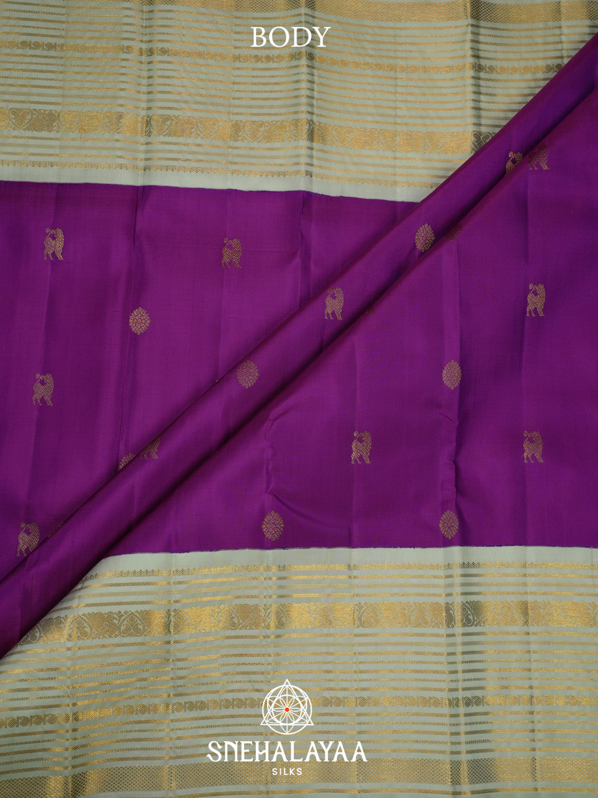 Meganta Purple Kanjivaram Silk Saree