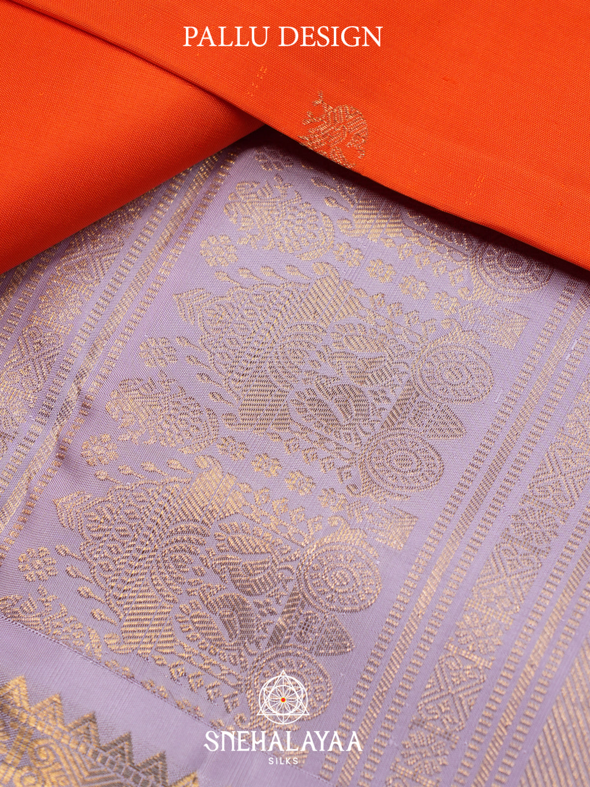 Rust Orange Kanjivaram Silk Saree