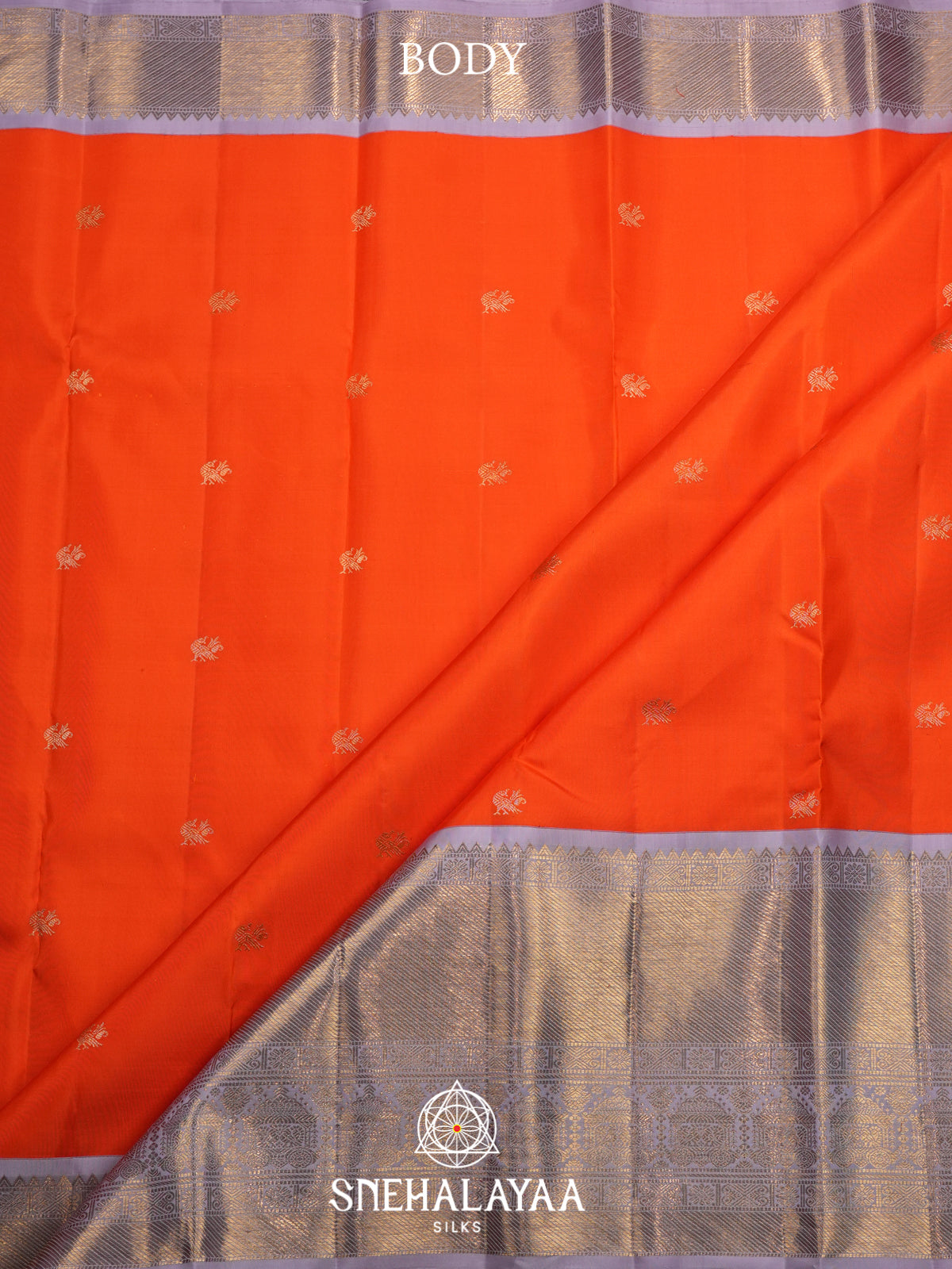 Rust Orange Kanjivaram Silk Saree