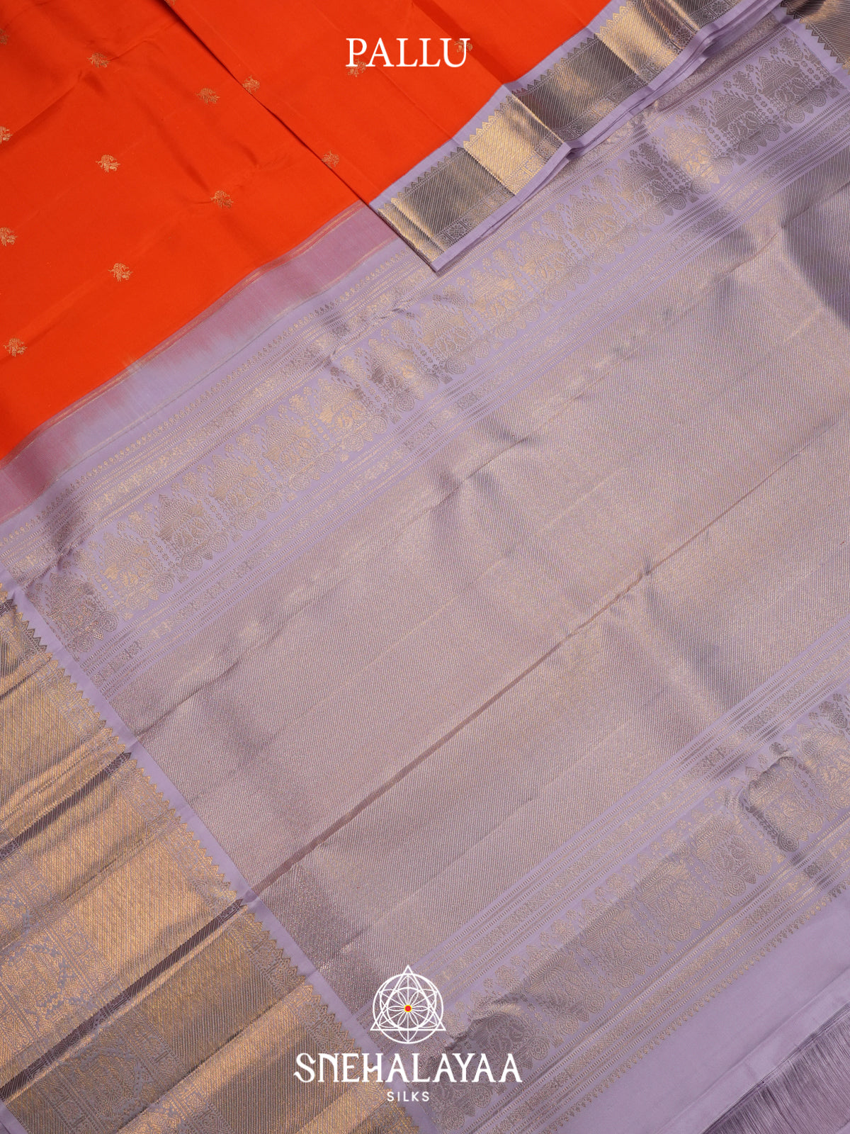 Rust Orange Kanjivaram Silk Saree