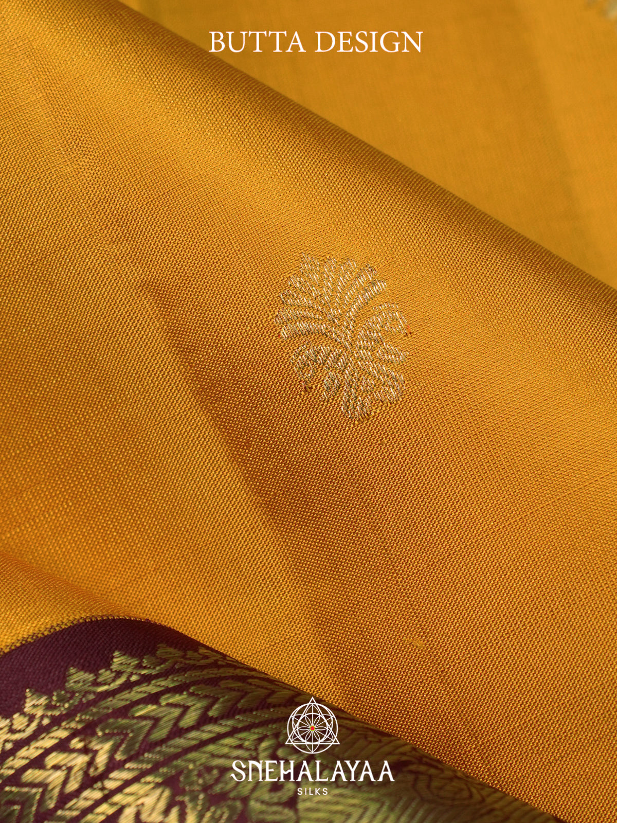 Mango Yellow Kanjivaram Silk Saree