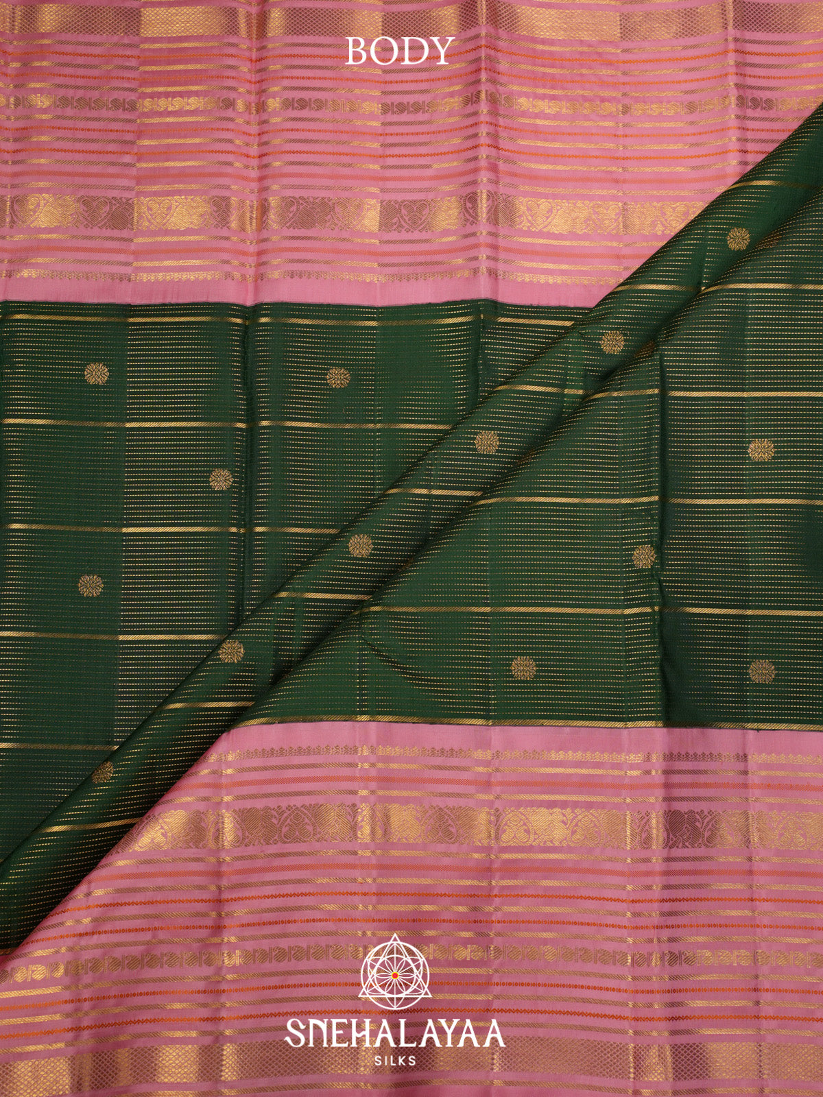 Forest Green Kanjivaram Silk Saree