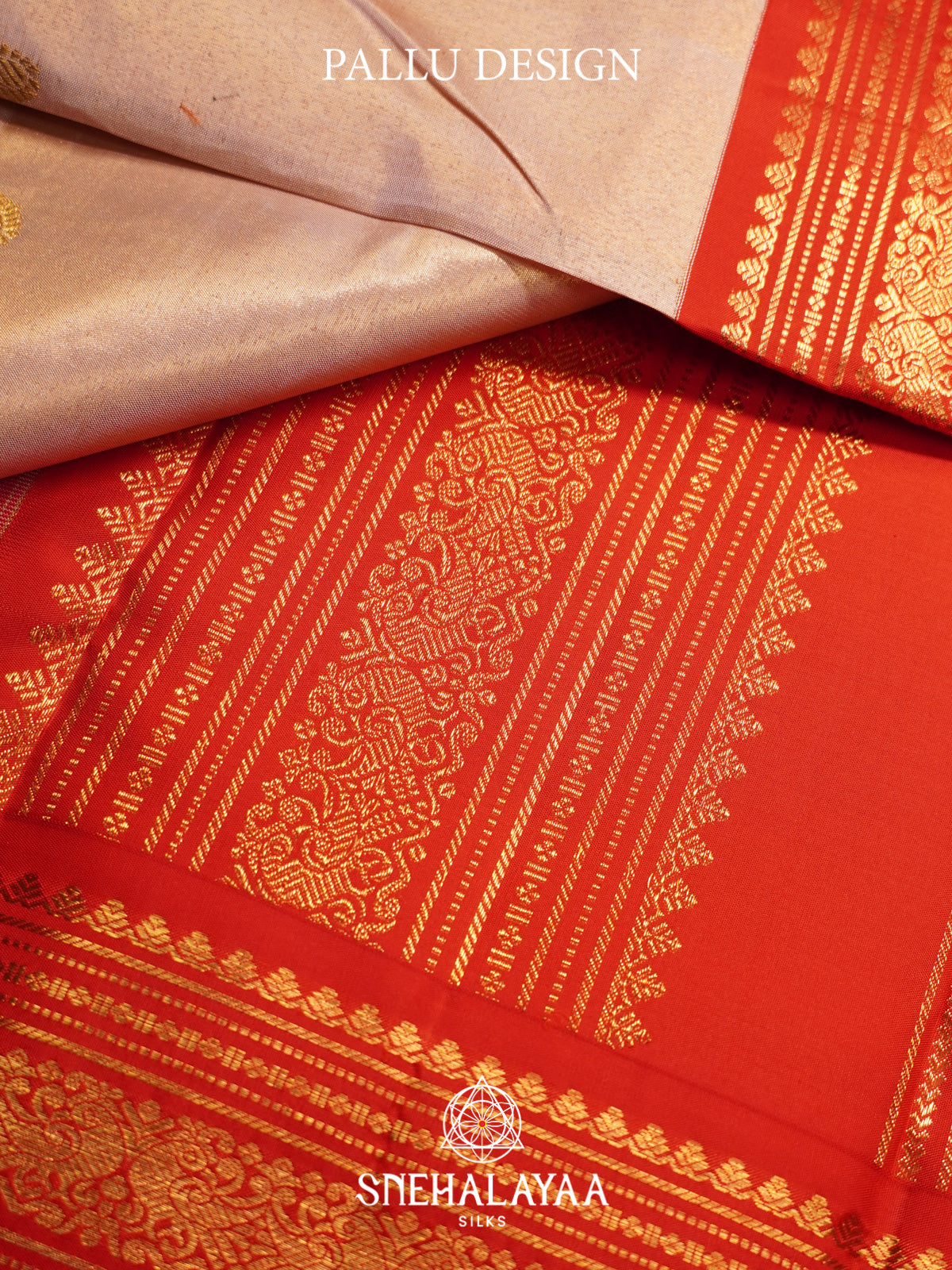 Cream Kanjivaram Silk Saree