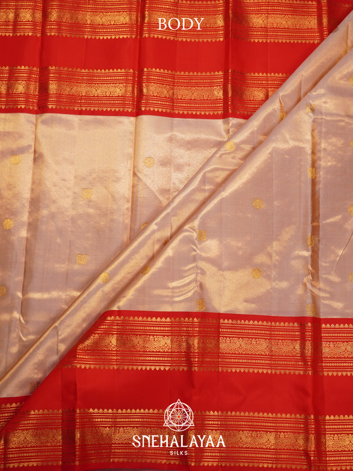 Cream Kanjivaram Silk Saree