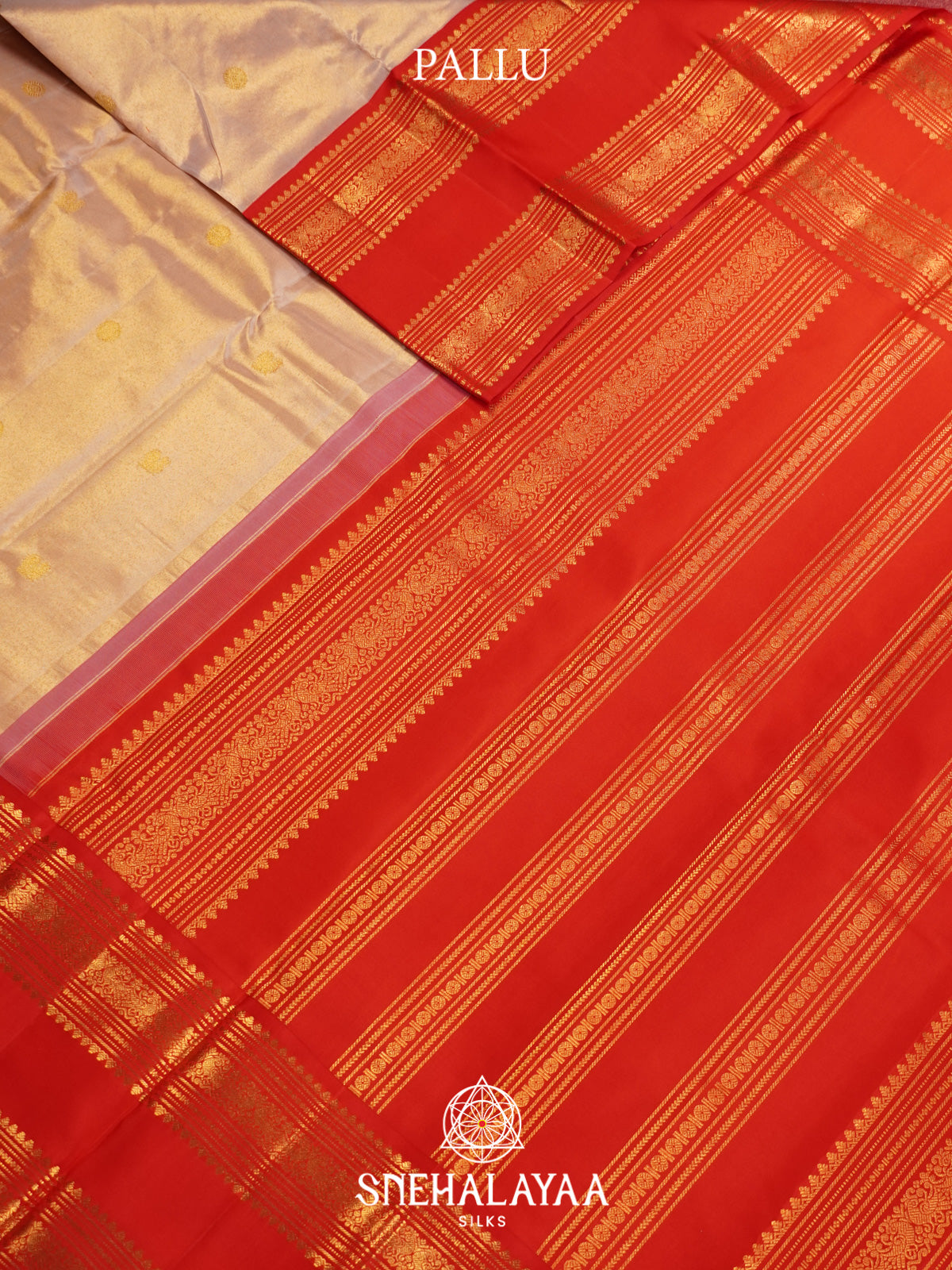 Cream Kanjivaram Silk Saree