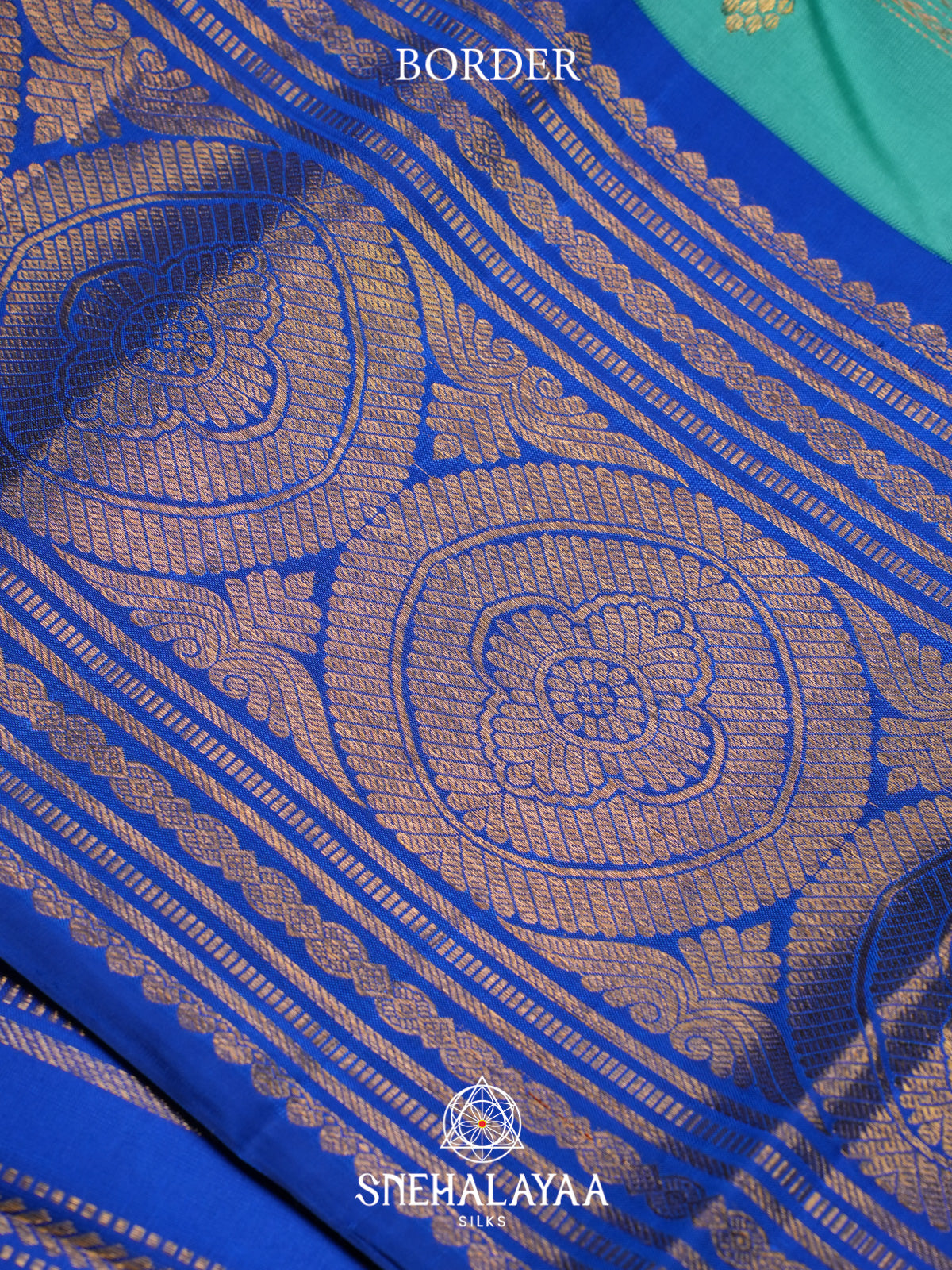 Teal Blue Kanjivaram Silk Saree