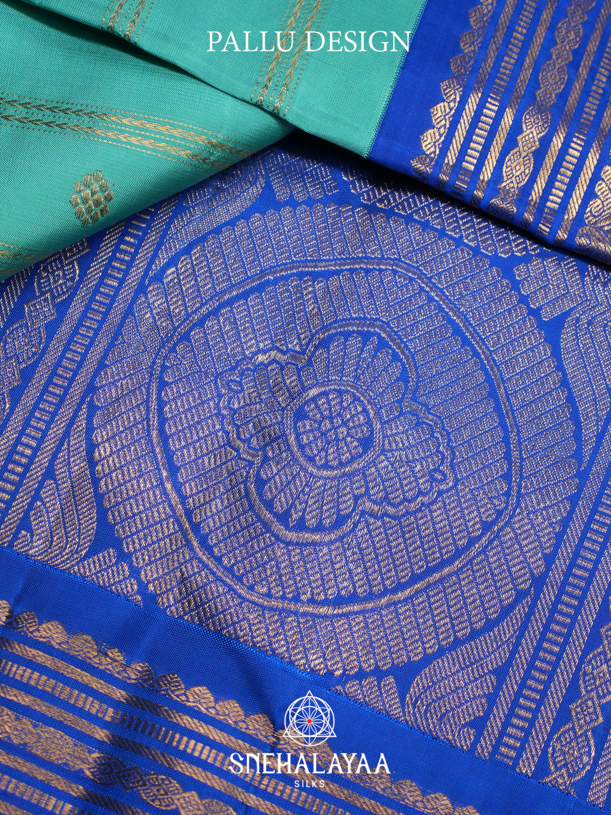 Teal Blue Kanjivaram Silk Saree
