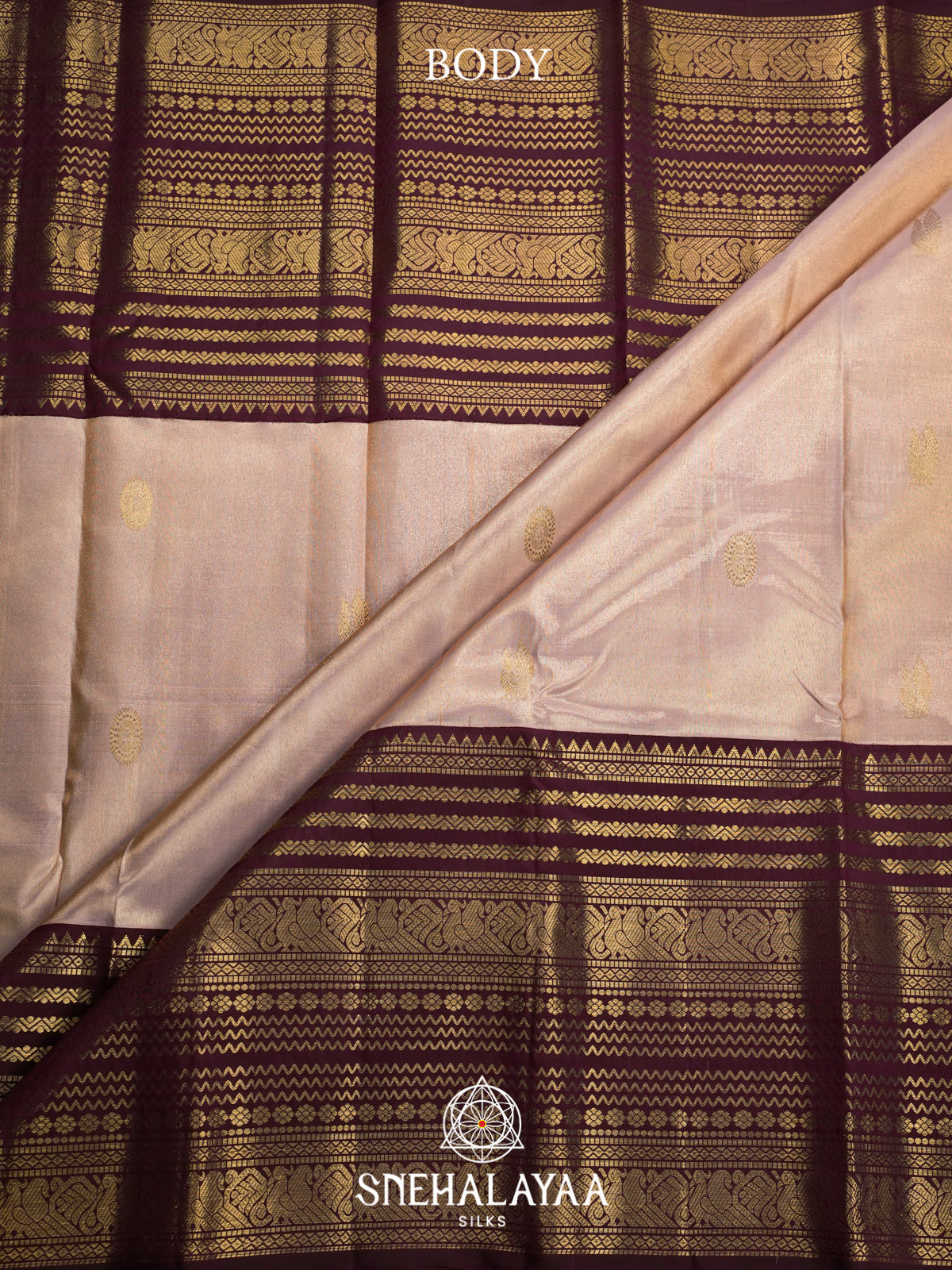 Beige Kanjivaram Silk Saree
