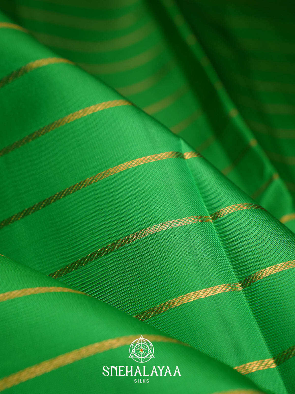 Parrot Green Kanjivaram Silk Saree