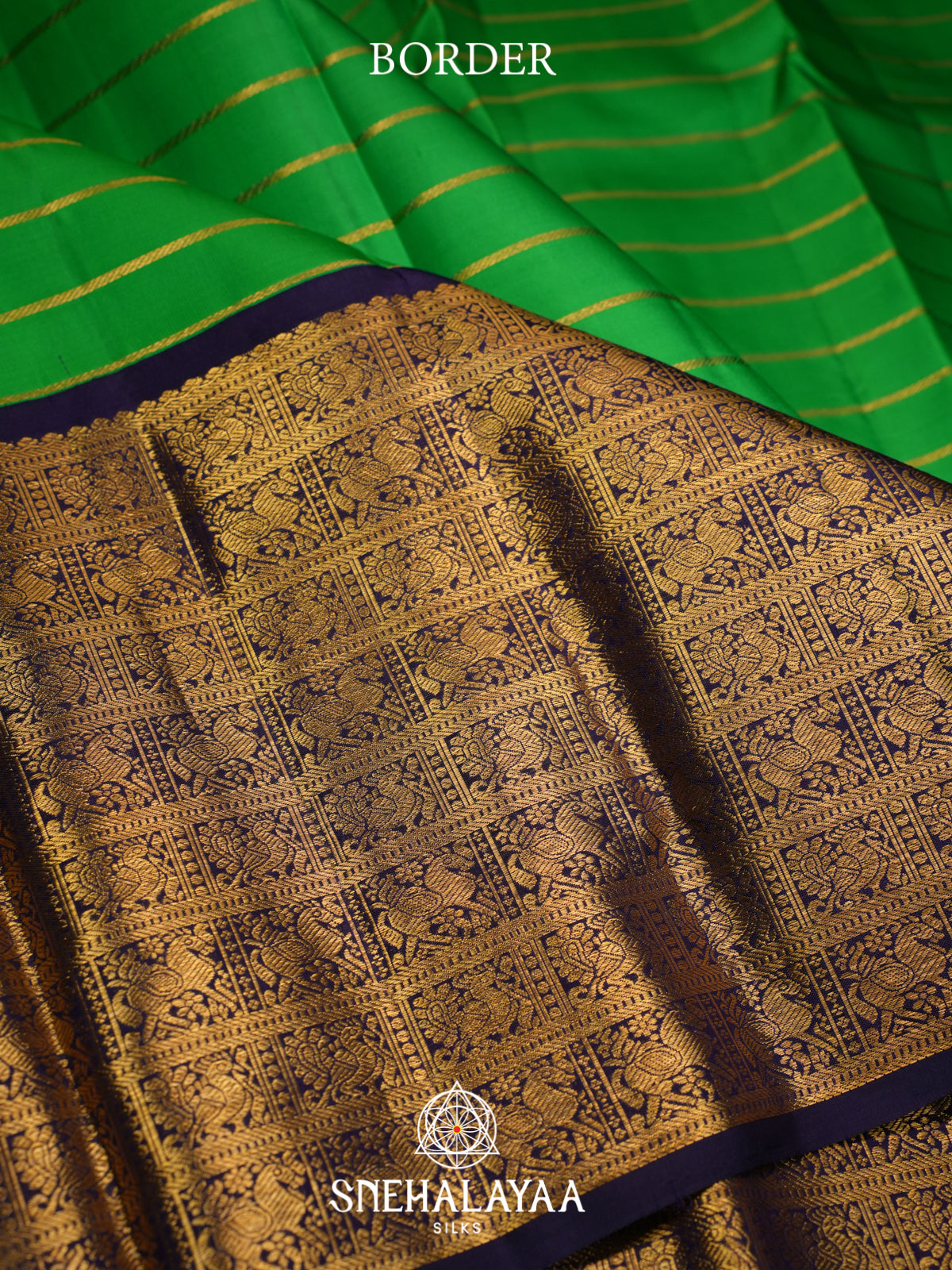 Parrot Green Kanjivaram Silk Saree