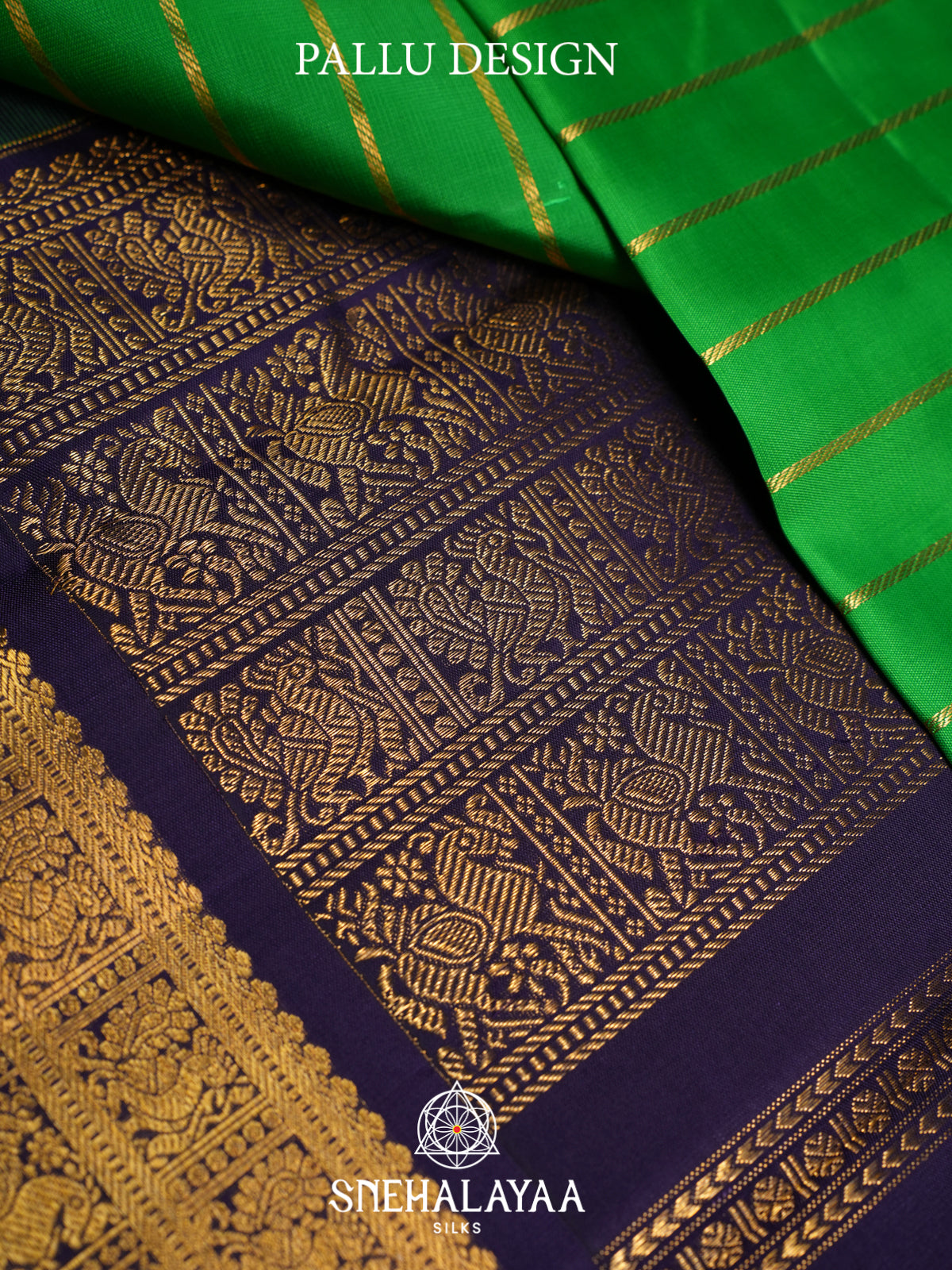 Parrot Green Kanjivaram Silk Saree