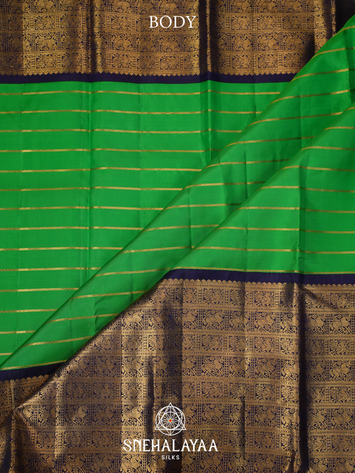 Parrot Green Kanjivaram Silk Saree