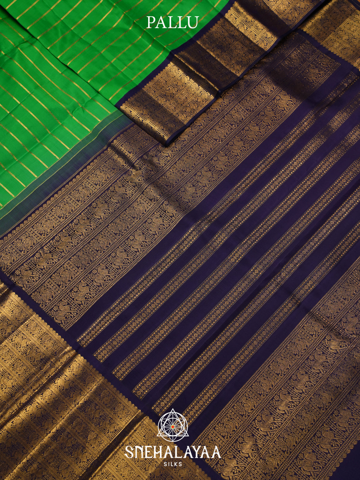 Parrot Green Kanjivaram Silk Saree
