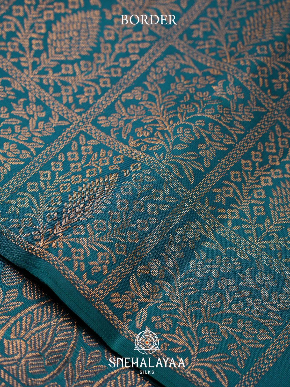Peacock Blue Kanjivaram Silk Saree